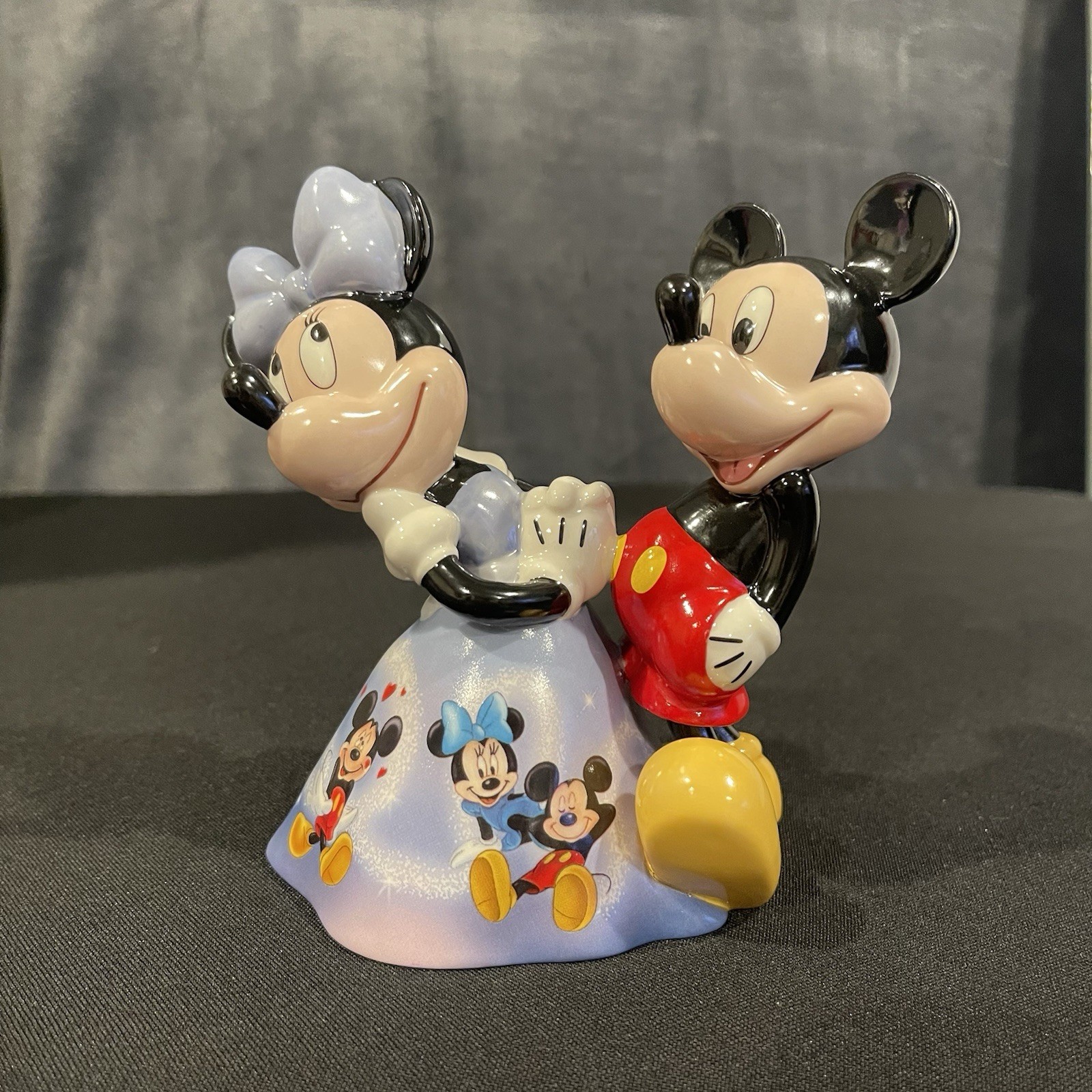 Disney Bradford Heirloom Porcelain Bell Once Upon A Kiss Collection Mickey Mouse