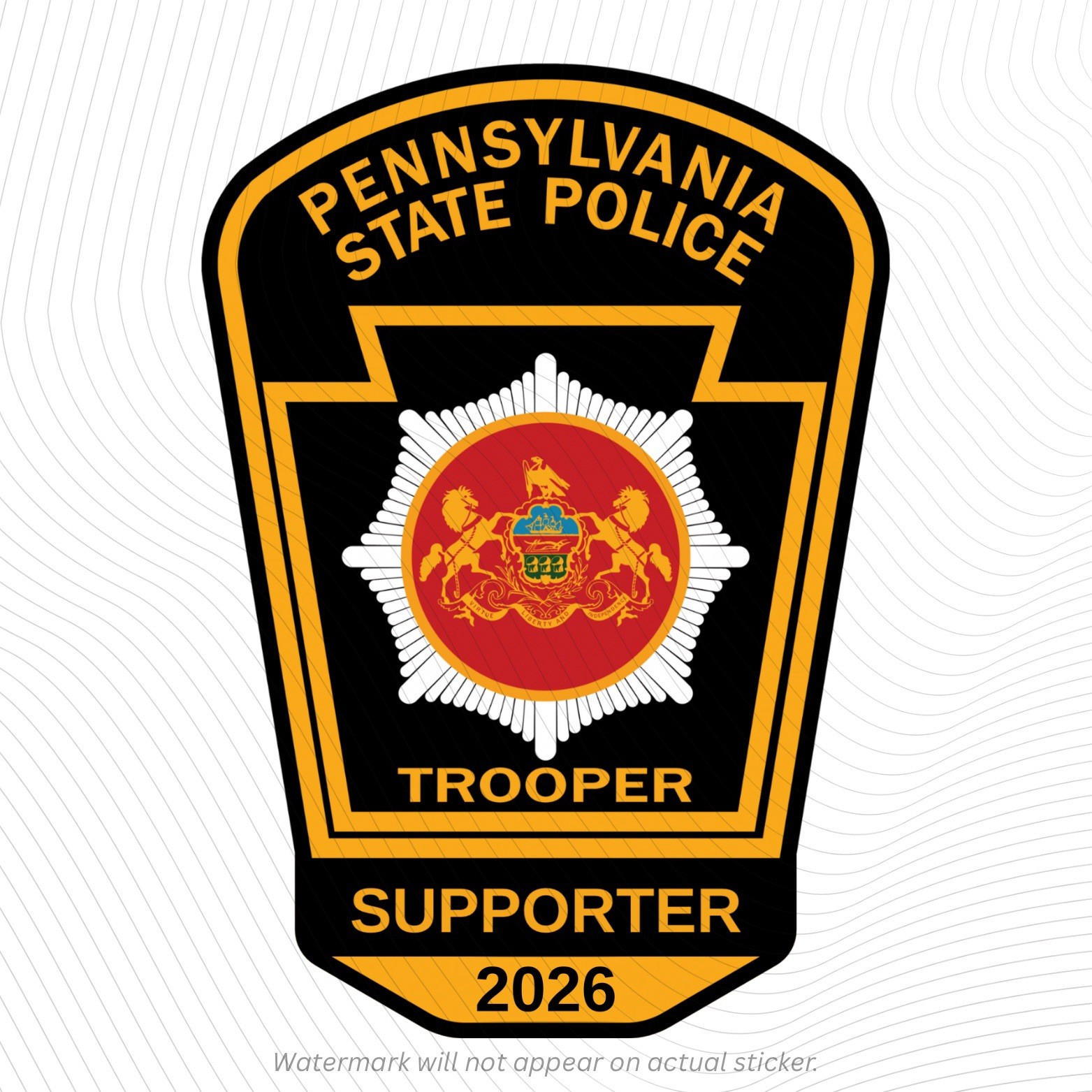 Pennsylvania State Police 3” 2026 Supporter Sticker Decal PSP Fraternal Patch PA