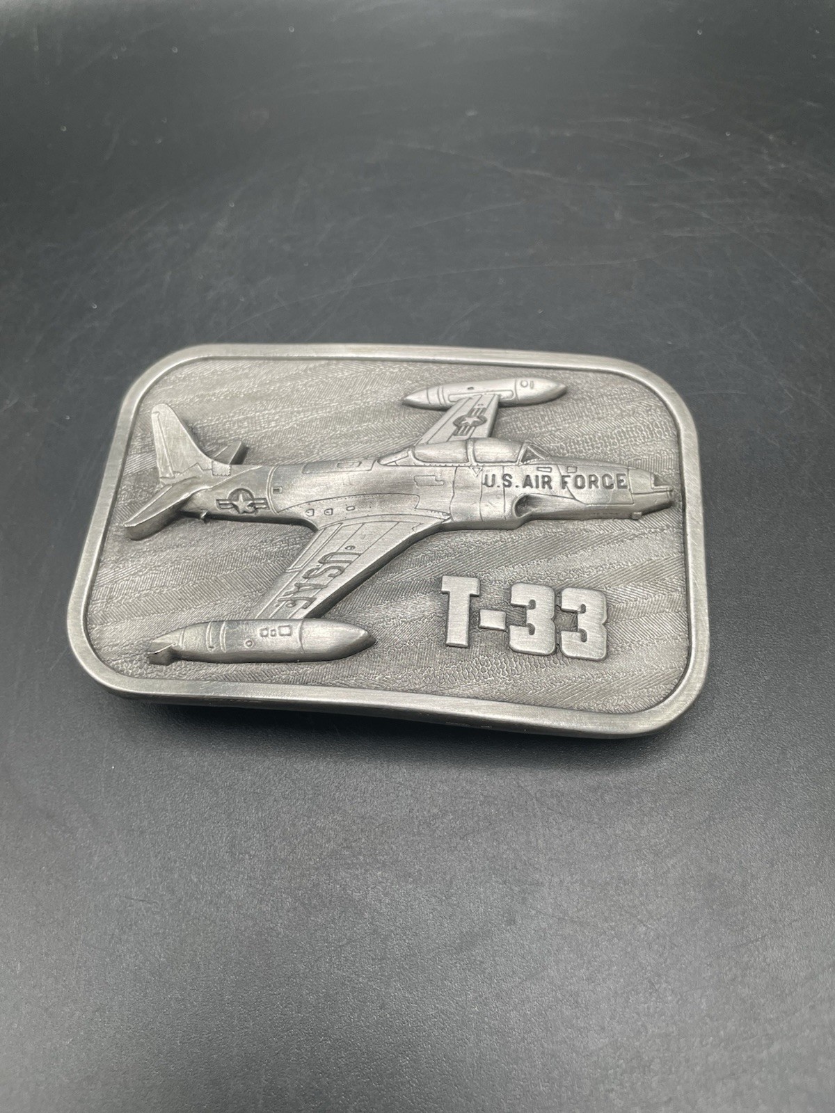 Lockheed T-33 Shooting Star Trainer Aircraft Military Usaf Vintage Belt Buckle