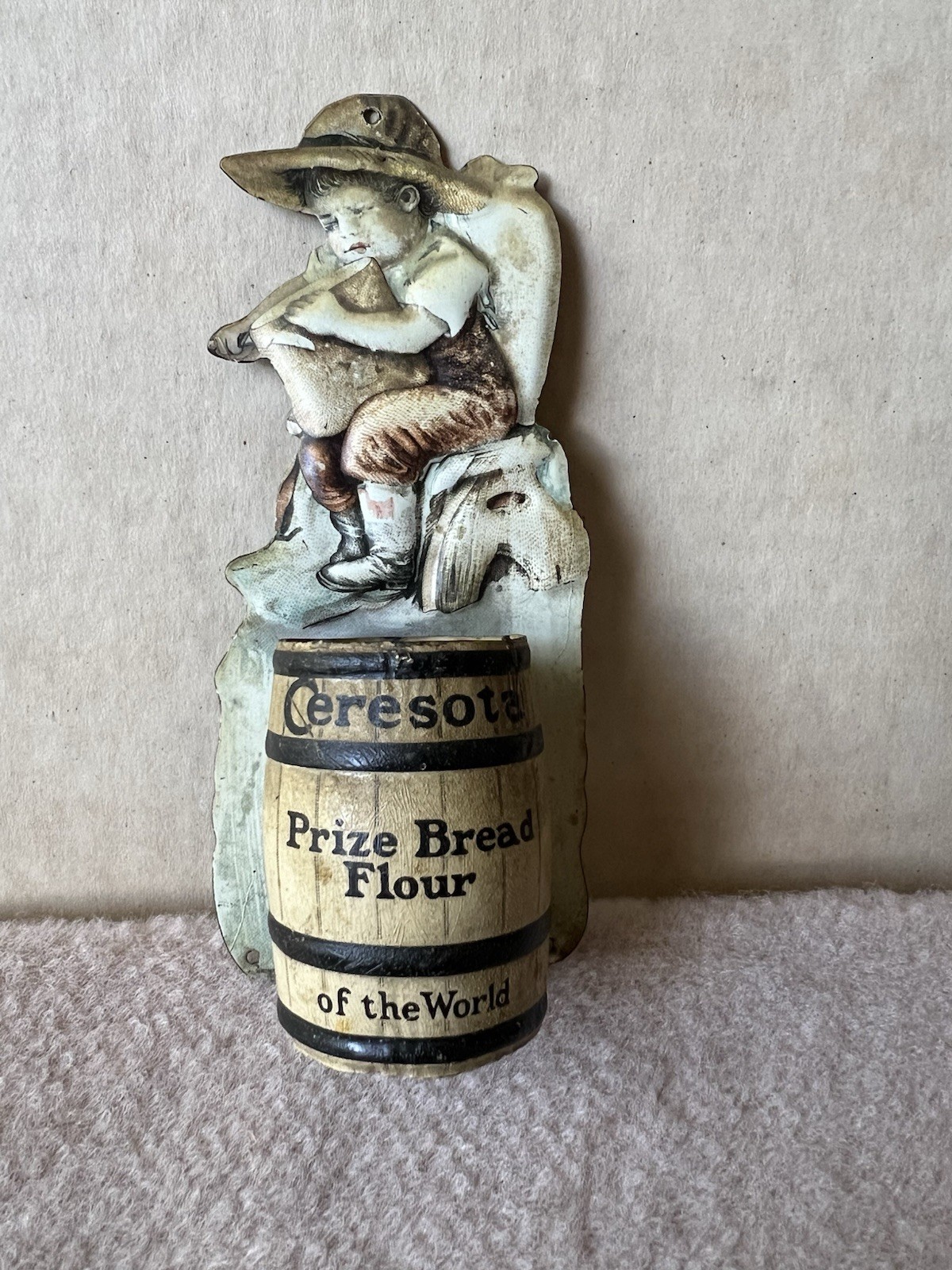 Antique/Vintage Ceresota Prize Bread Flour Tin Lithograph Match Safe Holder
