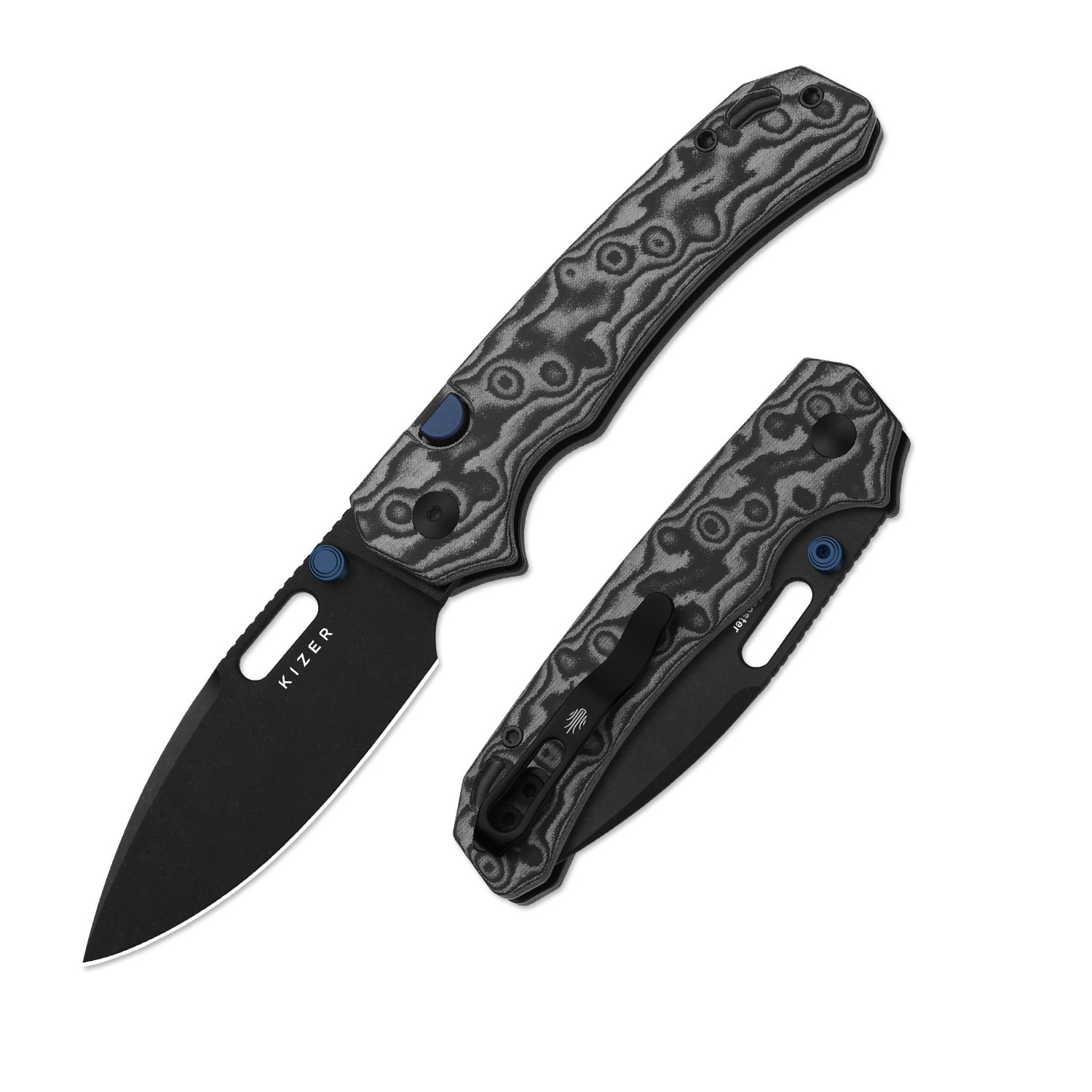 Kizer Outposter Folding Pocket Knife Nitro-V Blade Micarta Handle V3802BDA2