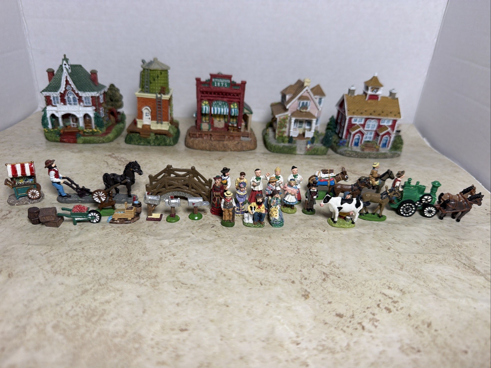 Vintage Liberty Falls Americana Village Houses Collection Lot Of 34pcs