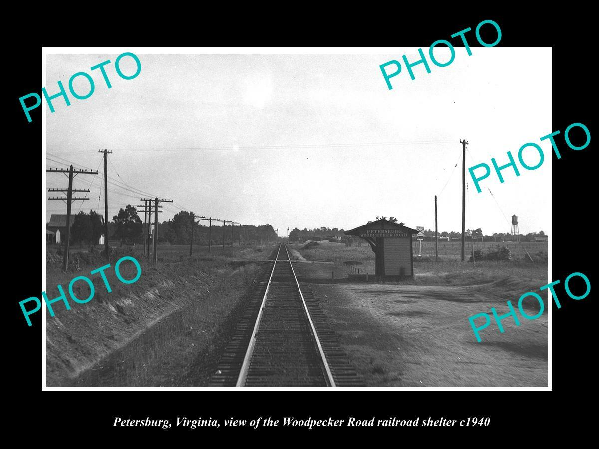 OLD POSTCARD SIZE PHOTO OF PETERSBURG VIRGINIA THE W/R RAILROAD STATION c1940