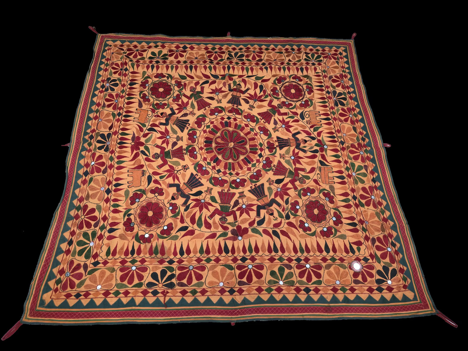 Banjara boho wall Rabari embroidery hanging , Banjara antique wall hanging