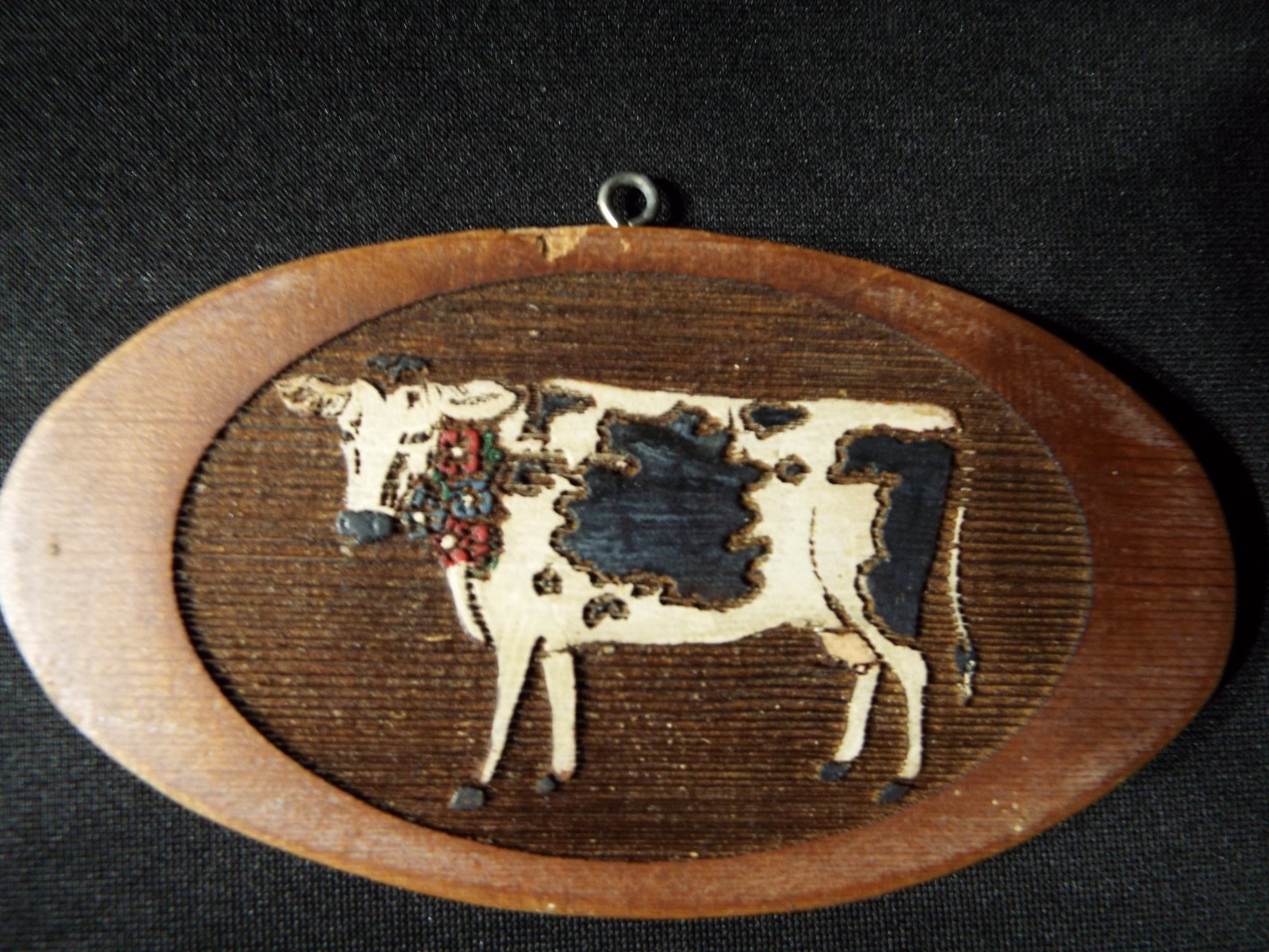 Vintage ~ Wooden Cow Ornament ~ Hand Crafted ~ Rustic