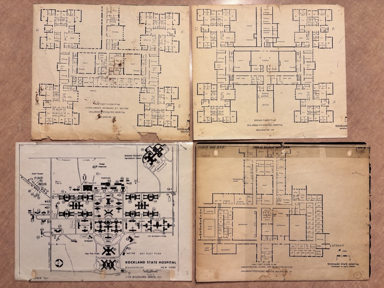 Vintage Rockland State Hospital Psychiatric Asylum Floor Plans Maps NY Documents
