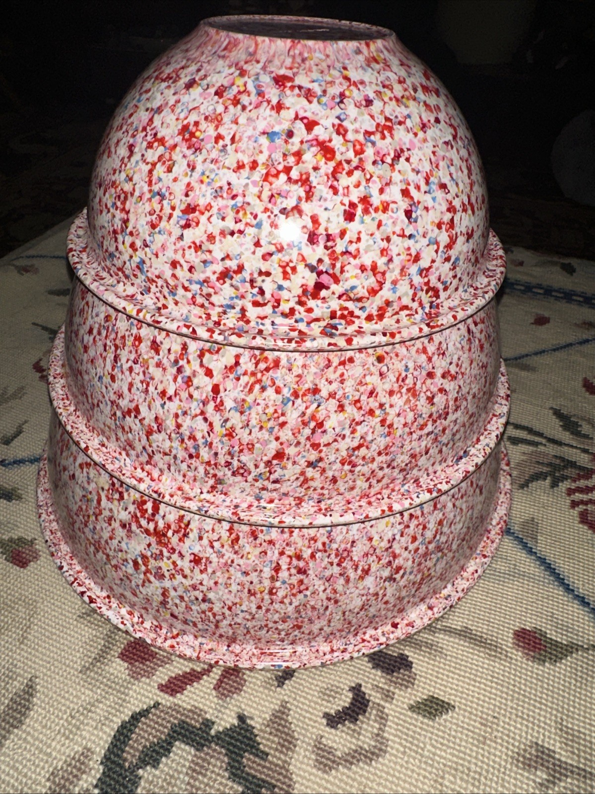 Vintage Brookpark Melmac Bowls Confetti Spatter melamine MCM Set of 3 Vintage