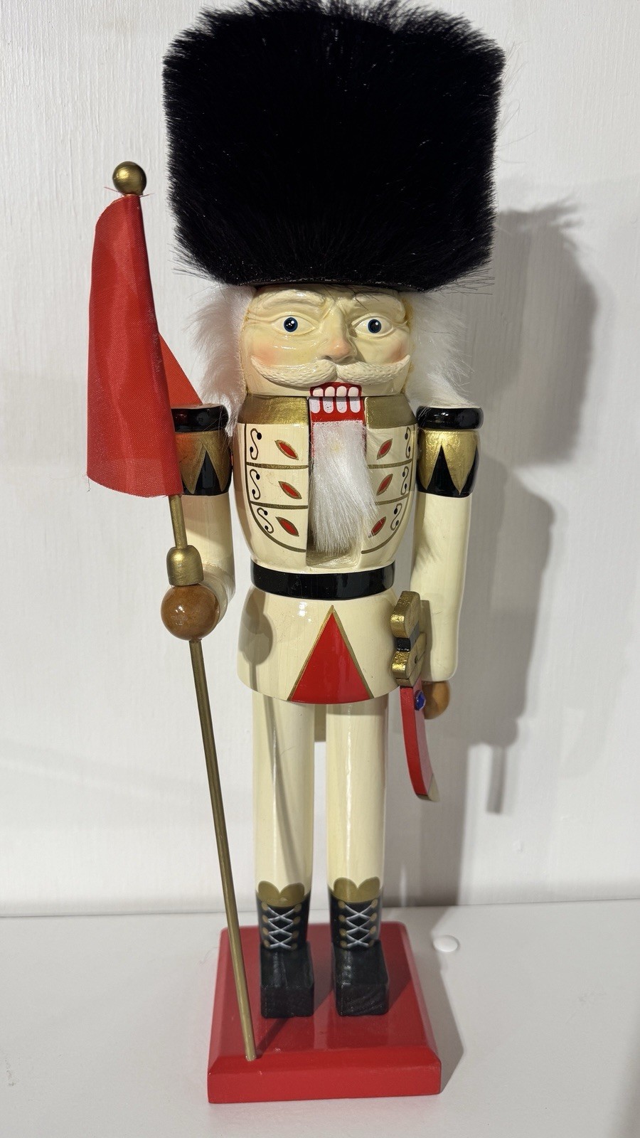 vintage hand-crafted Euro-style wooden nutcracker 15”