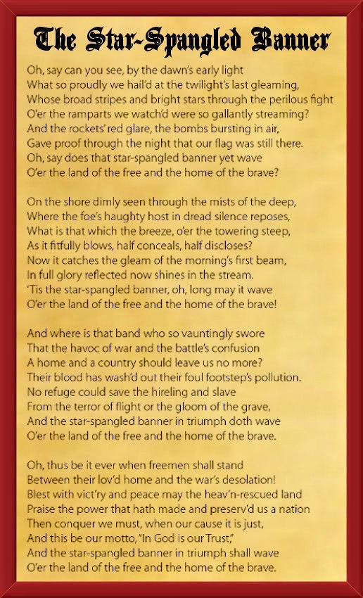 Patriotic US National Anthem All 4 Verses 5