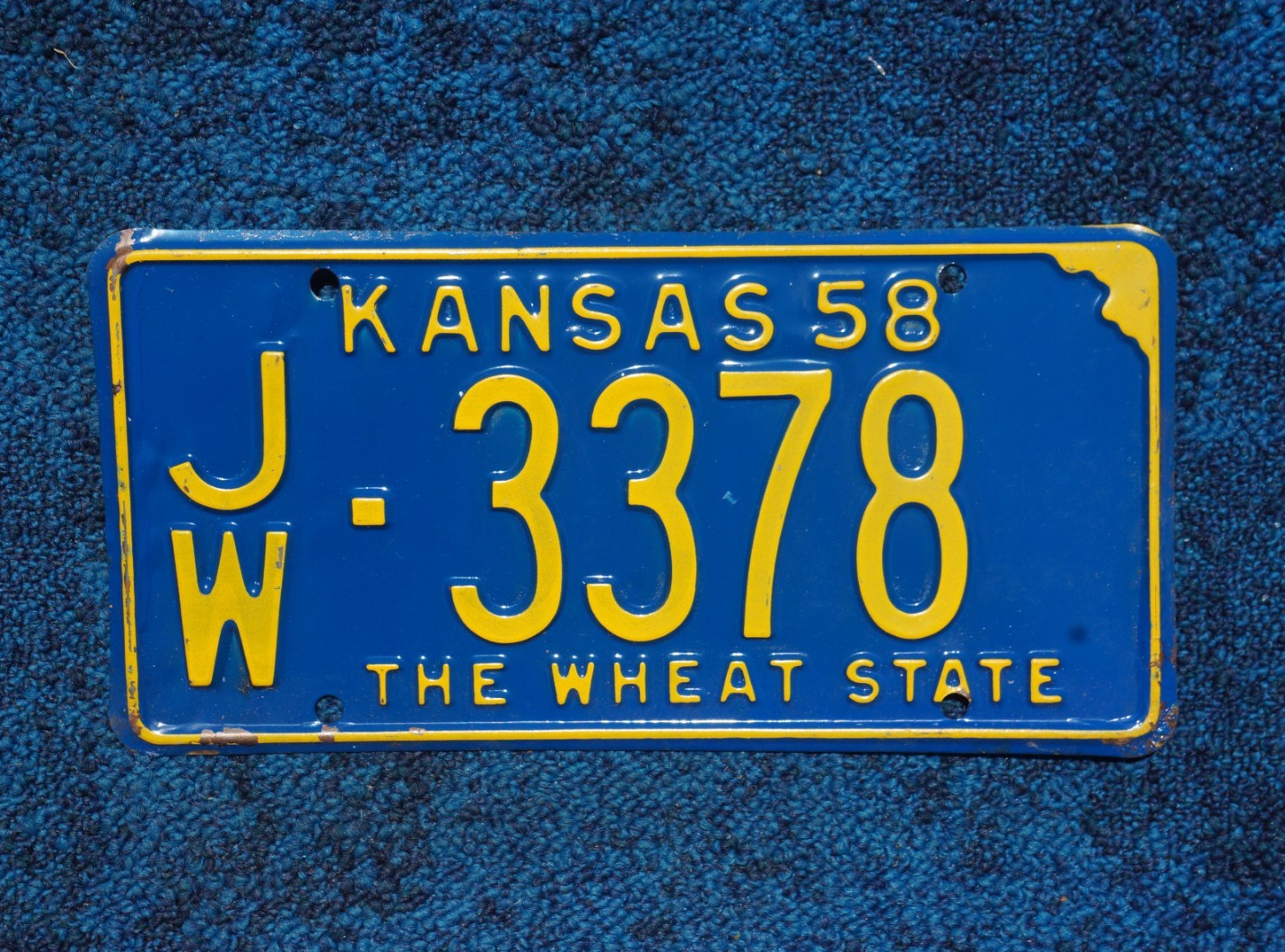 1958 Kansas WHEAT STATE License Plate
