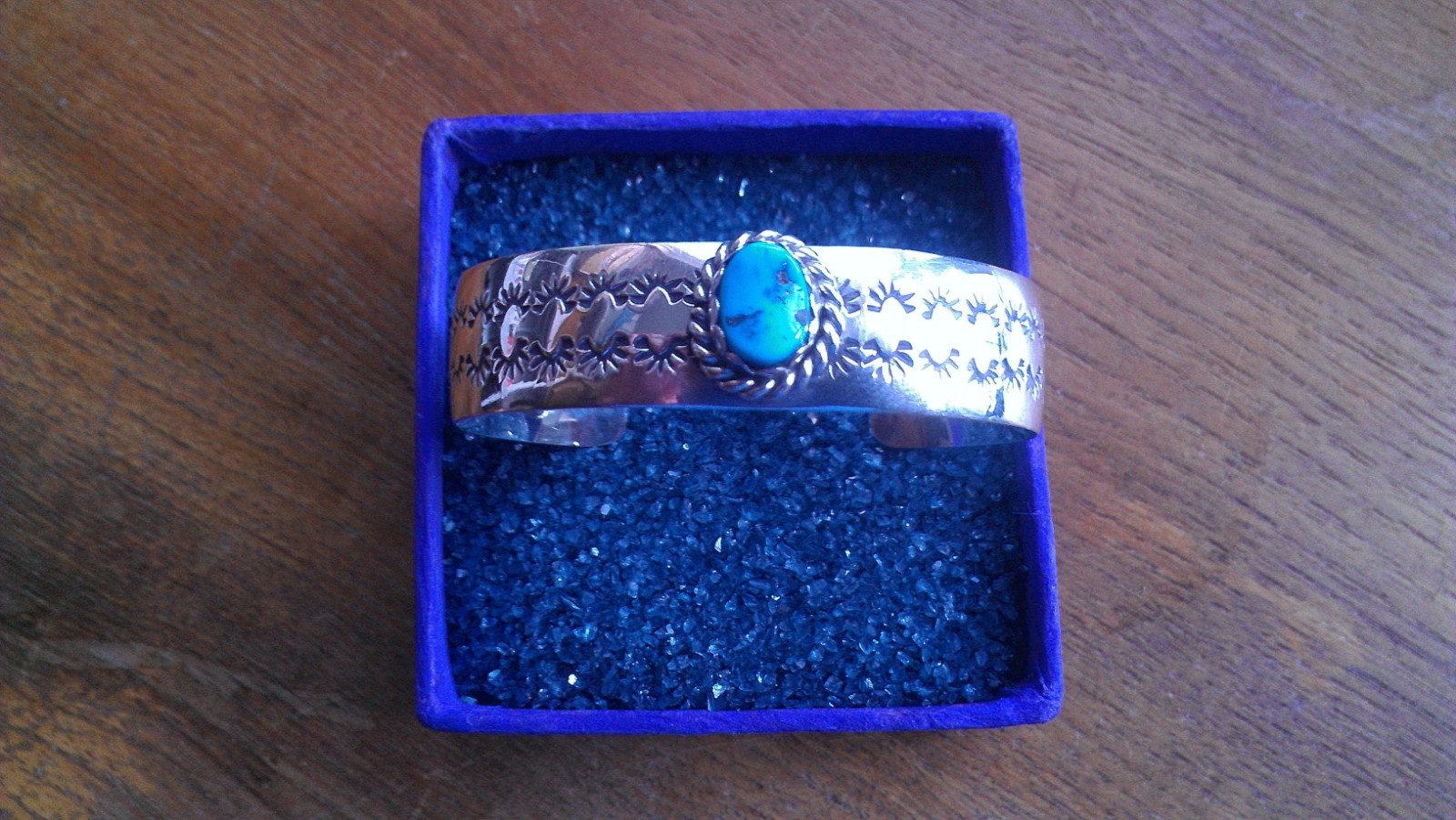 Navajo Sterling Silver Turquoise Cuff by Jimmy Yazzie ~ 28 Grams