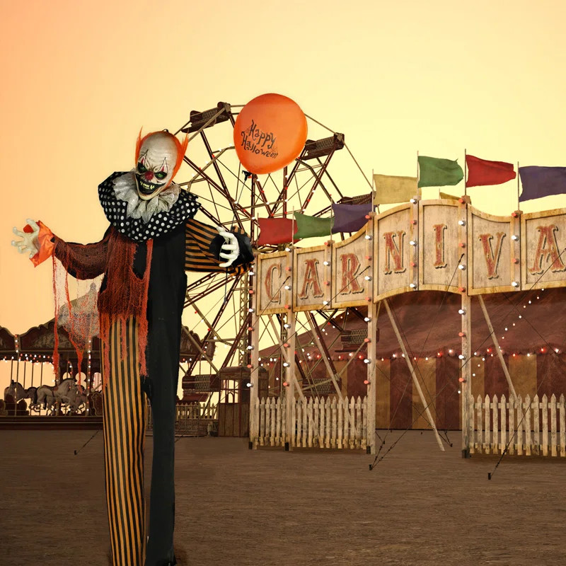 5.5' Scary Talking Clown Halloween Animatronic Motion Lights & Sounds