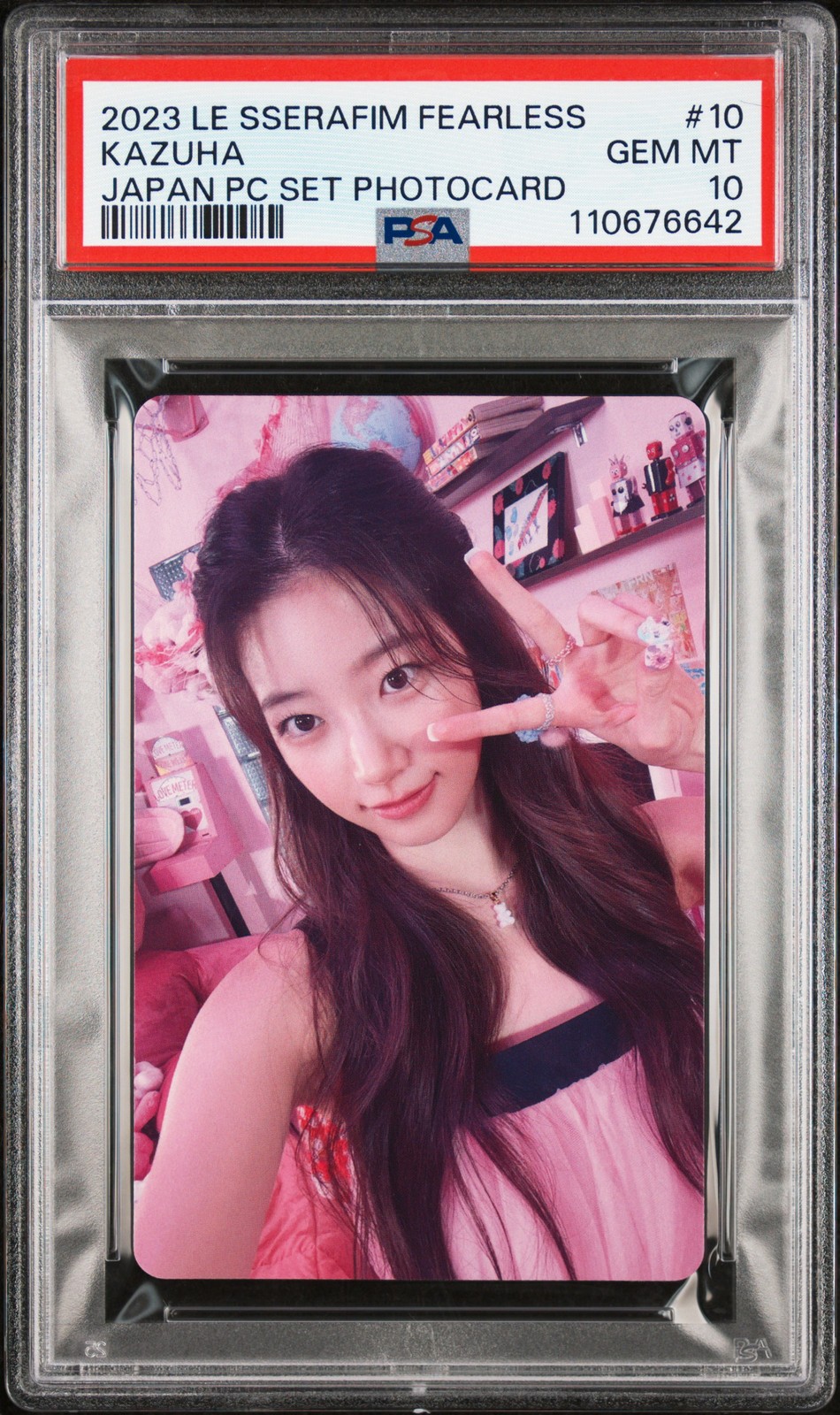 LE SSERAFIM FEARLESS JAPAN 1ST SINGLE PHOTO CARD SET PHOTOCARDS KAZUHA PSA 10