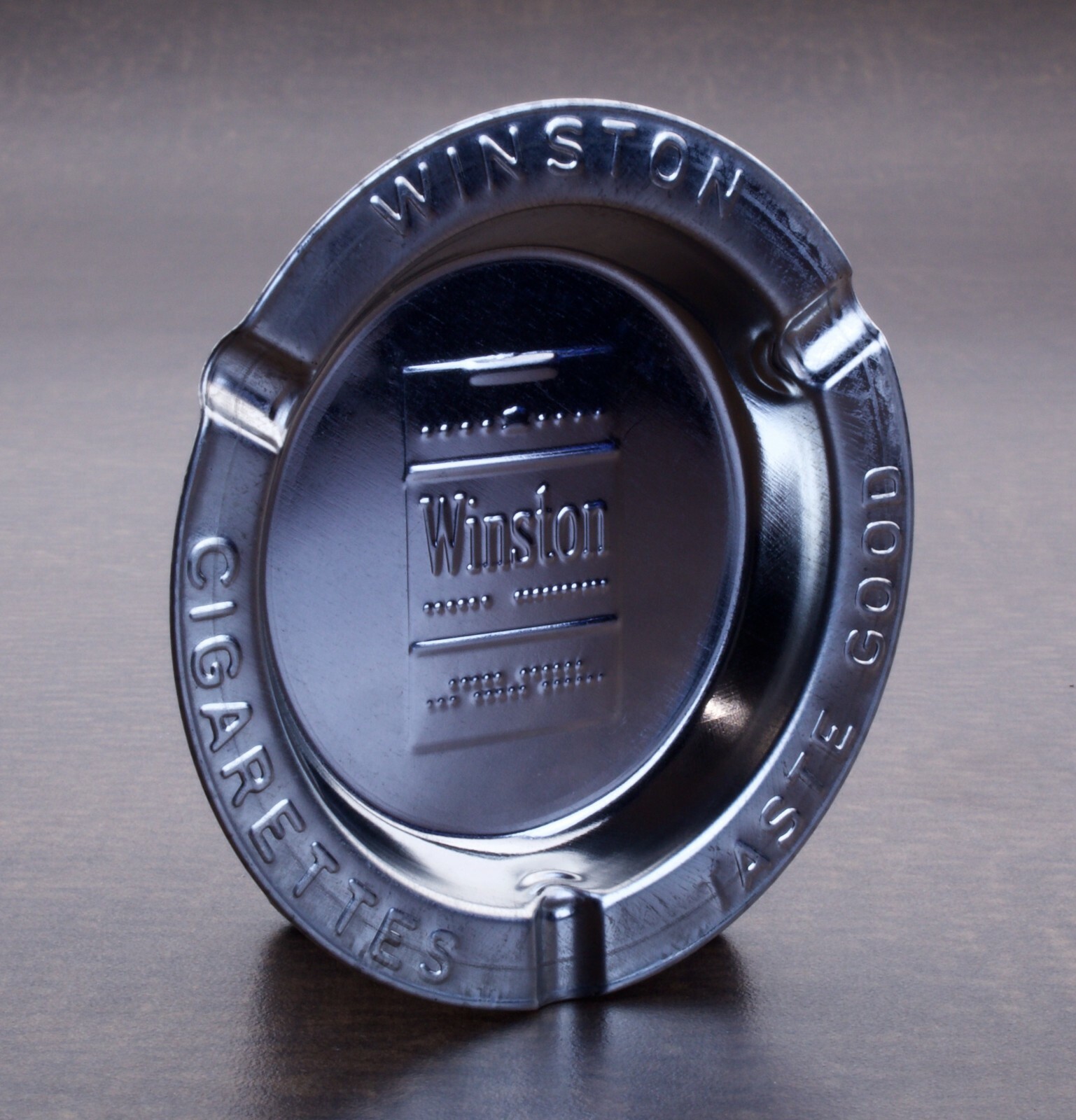  Vintage Metal Winston Cigarettes Advertising Ashtrays Taste Great 