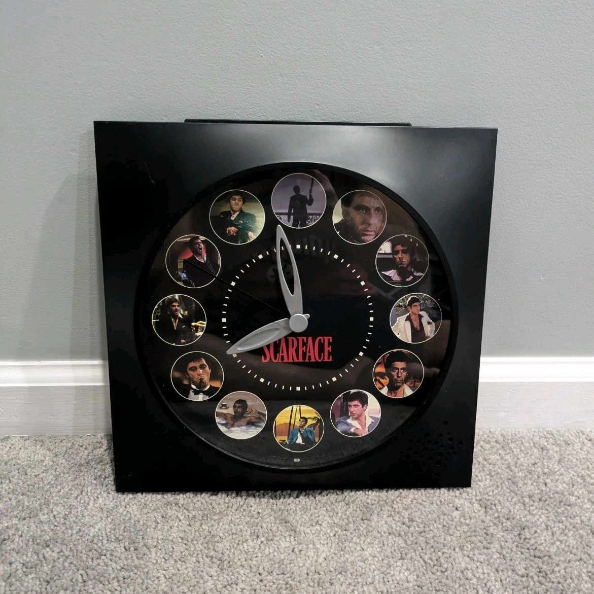 Scarface Talking Wall Clock Excalibur Electronics Tested & Working Vintage 11\