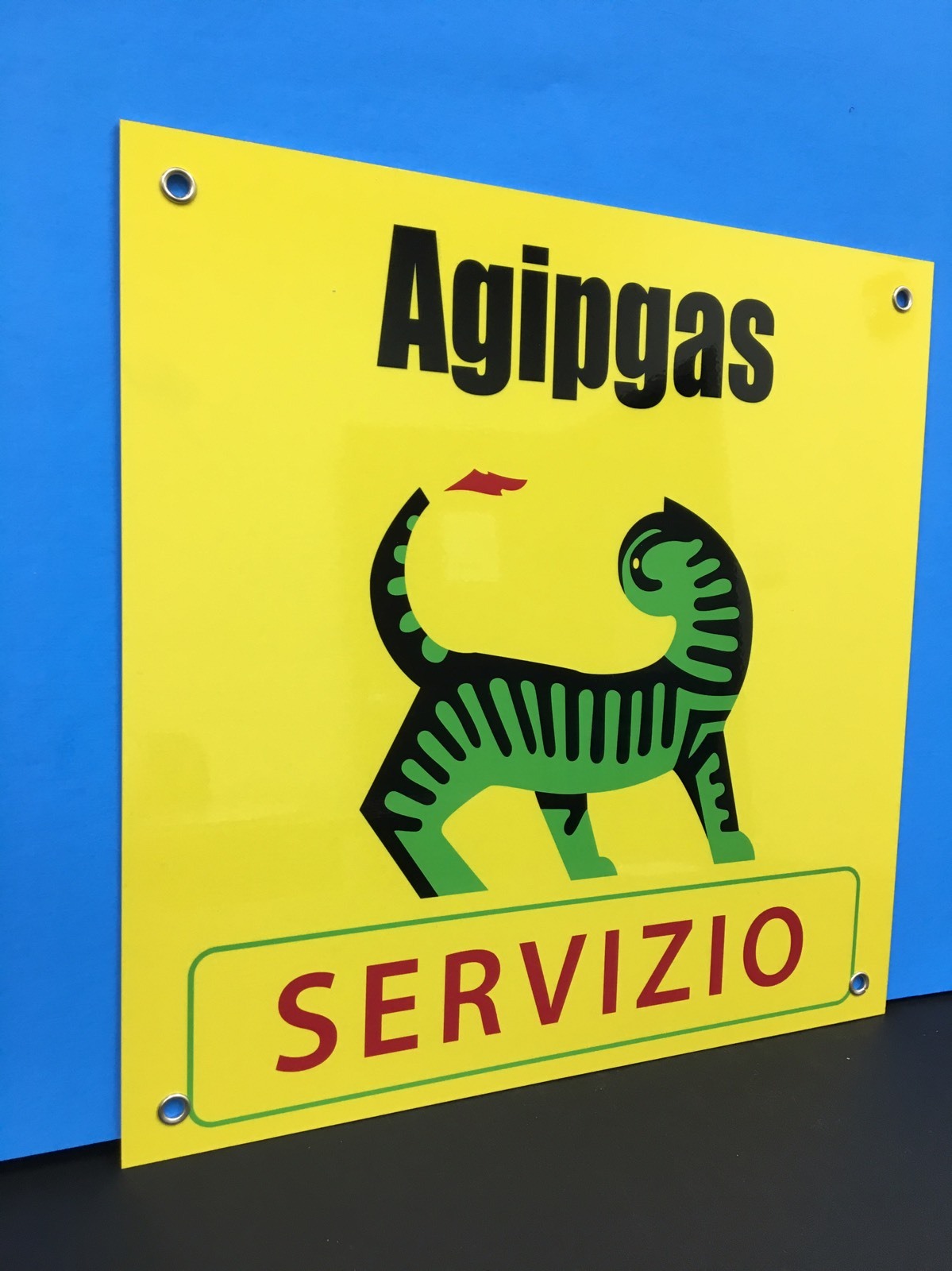 Vintage Rare Italian Agip oil Servizio Reproduction Sign Alfa Fiat garage sign