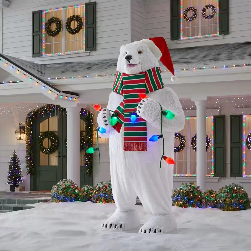 Home Accents 10 FT GIANT ANIMATED POLAR BEAR MUSICAL CHRISTMAS ANIMATRONIC