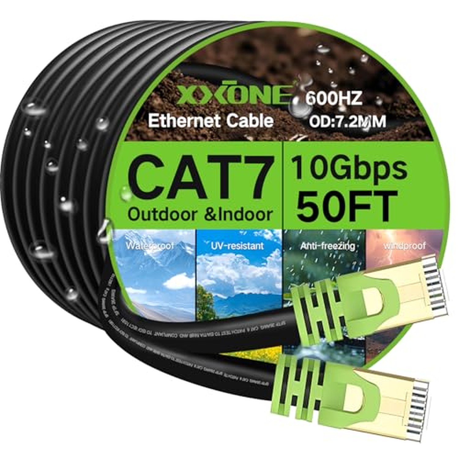 Outdoor Cat 7 Ethernet Cable 200ft, 26AWG Heavy-Duty Cat7 Networking Cord Pat... Outdoor Cat 7 Ethernet Cable 200ft, 26AWG Heavy-Duty Cat7 Networking Cord Pat...