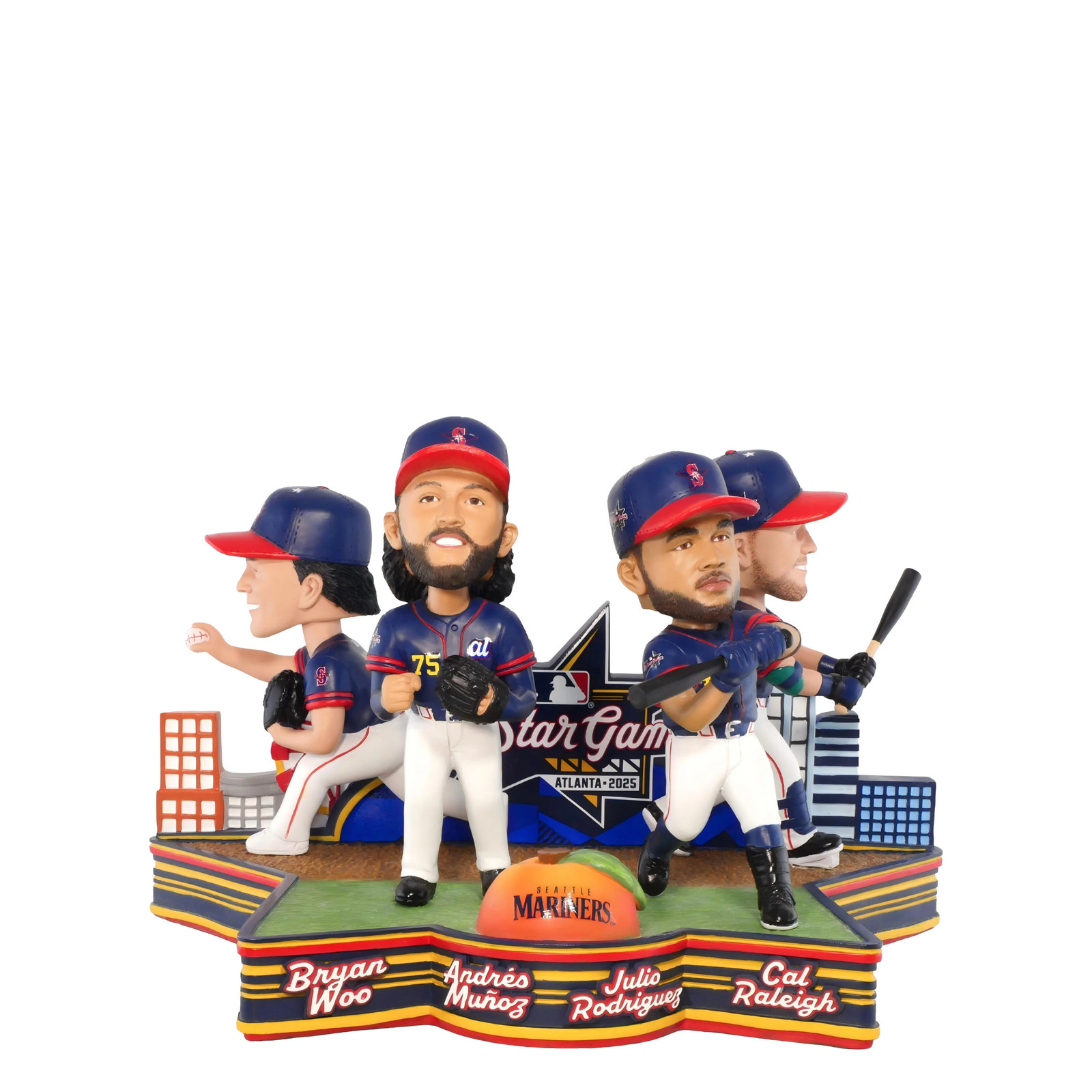 Seattle Mariners 2025 All-Star Mini Bobblehead Scene Cal Raleigh Rodriguez Woo