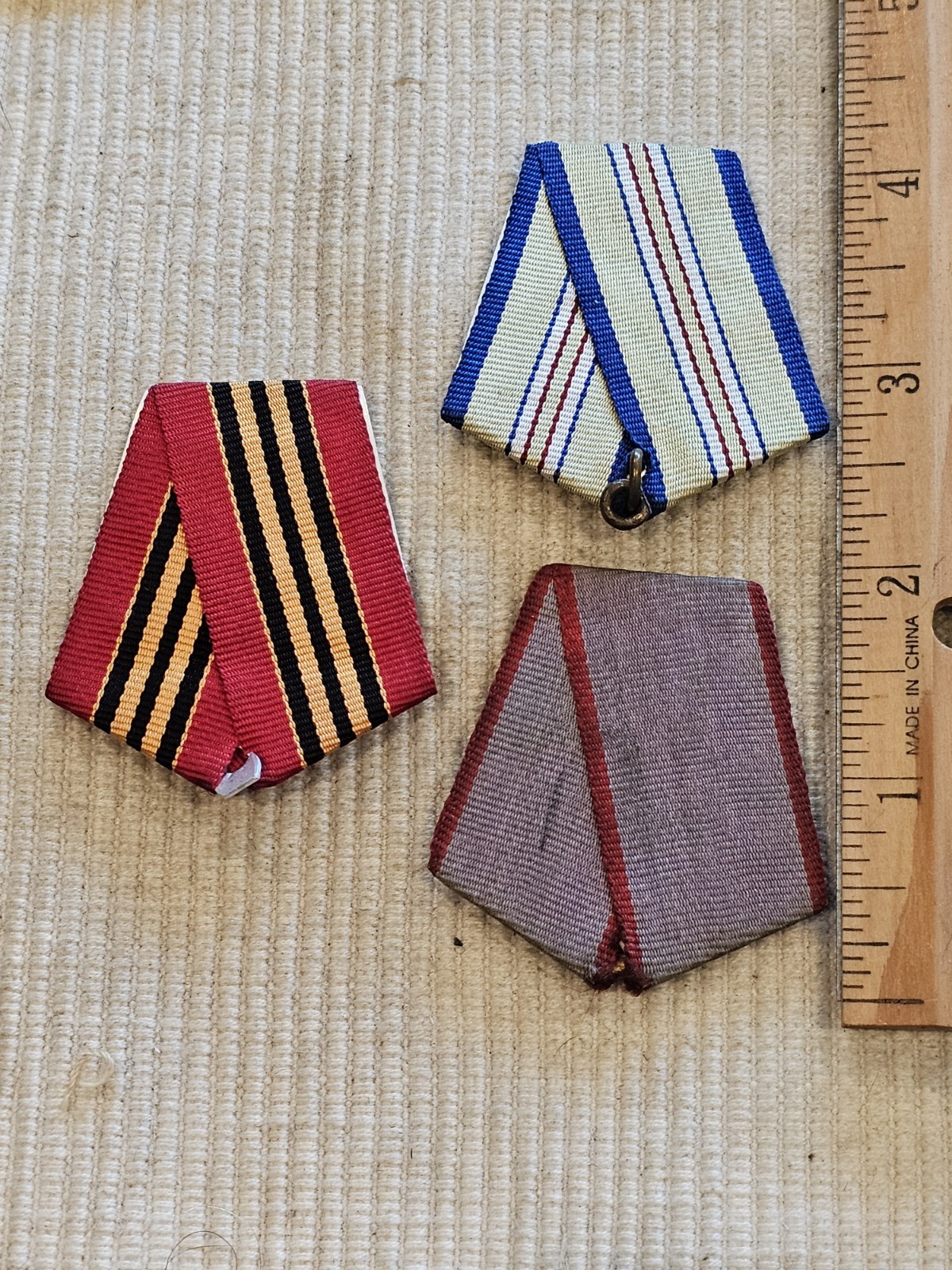1950s 60s Soviet Union Cold War Tri Fold Medal Ribbon Drape Lot x3 L@@K 1950s 60s Soviet Union Cold War Tri Fold Medal Ribbon Drape Lot x3 L@@K