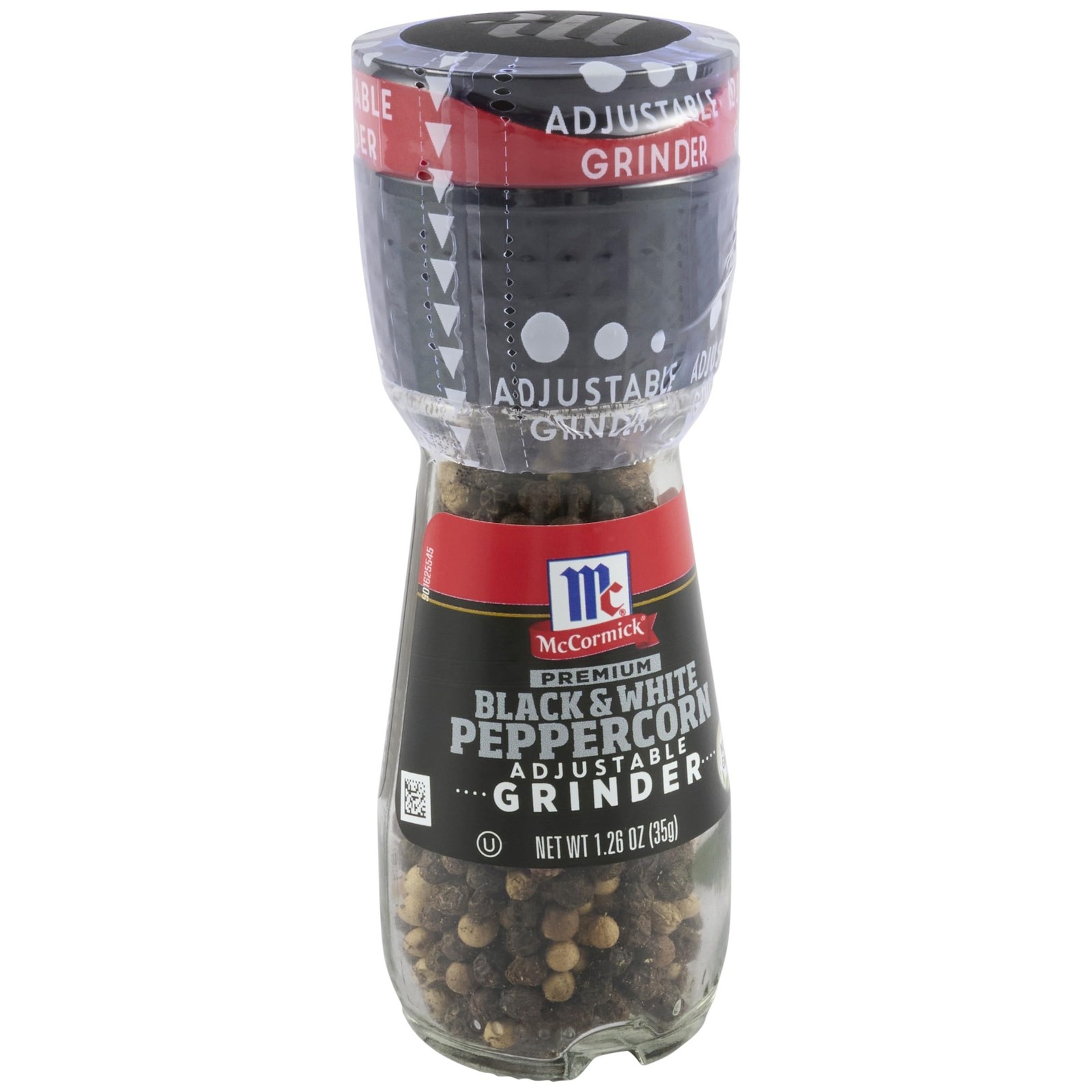 McCormick Premium Black & White Peppercorns Adjustable Grinder 1.26 oz Seasoning