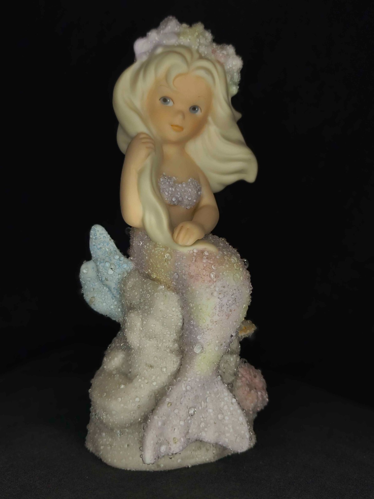 Vintage Coral Kingdom 6” Athena Mermaid  Enesco 1993 #533025 Shimmer Stone