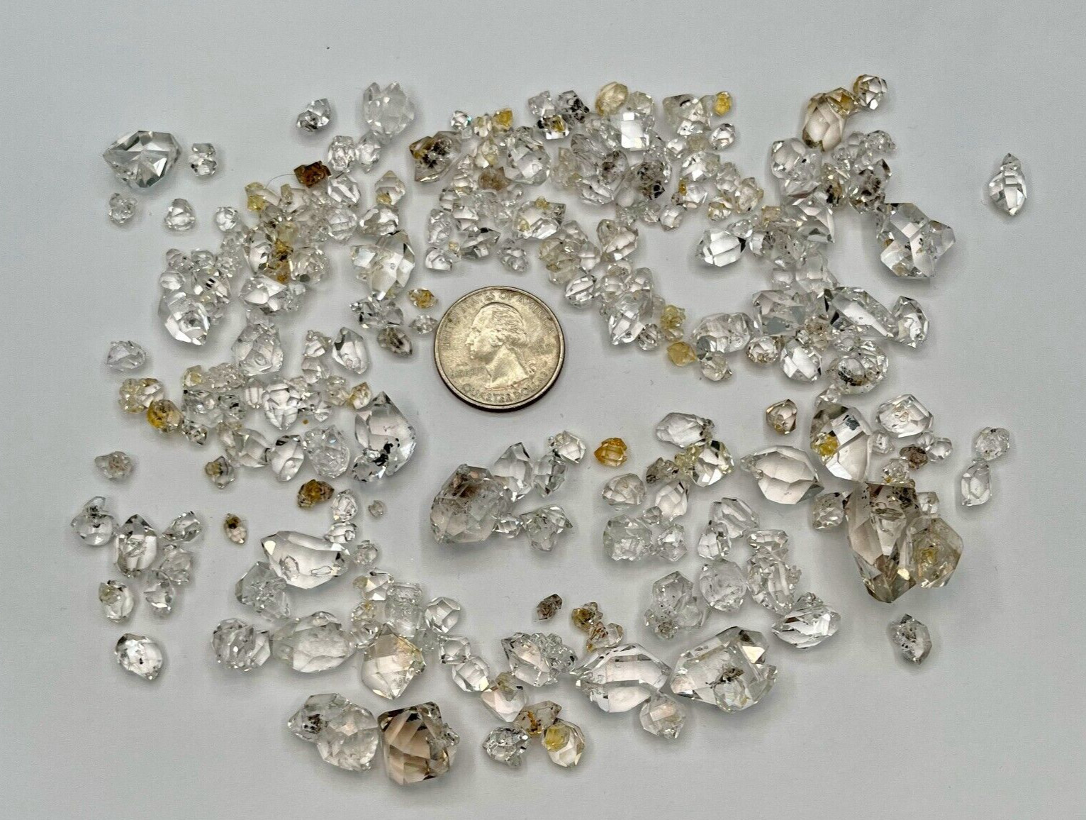 100 Grams of A/AA Grade Micro Herkimer Diamond Clusters, 3-12mm, 85-100% Flawles