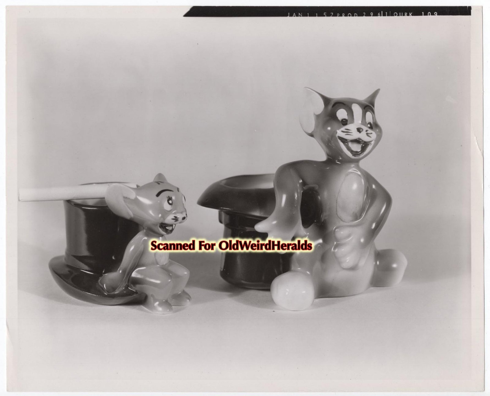 TOM & JERRY PHOTO #1 COVENTRY Ware FIGURE 1940s MGM FILE COPY Top Hat CIGARETTE