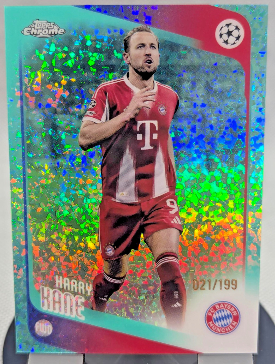 Harry Kane 021/199 TEAL Diamonds Buyback Ballon d\'or Topps Chrome UCC 2025/26 #4