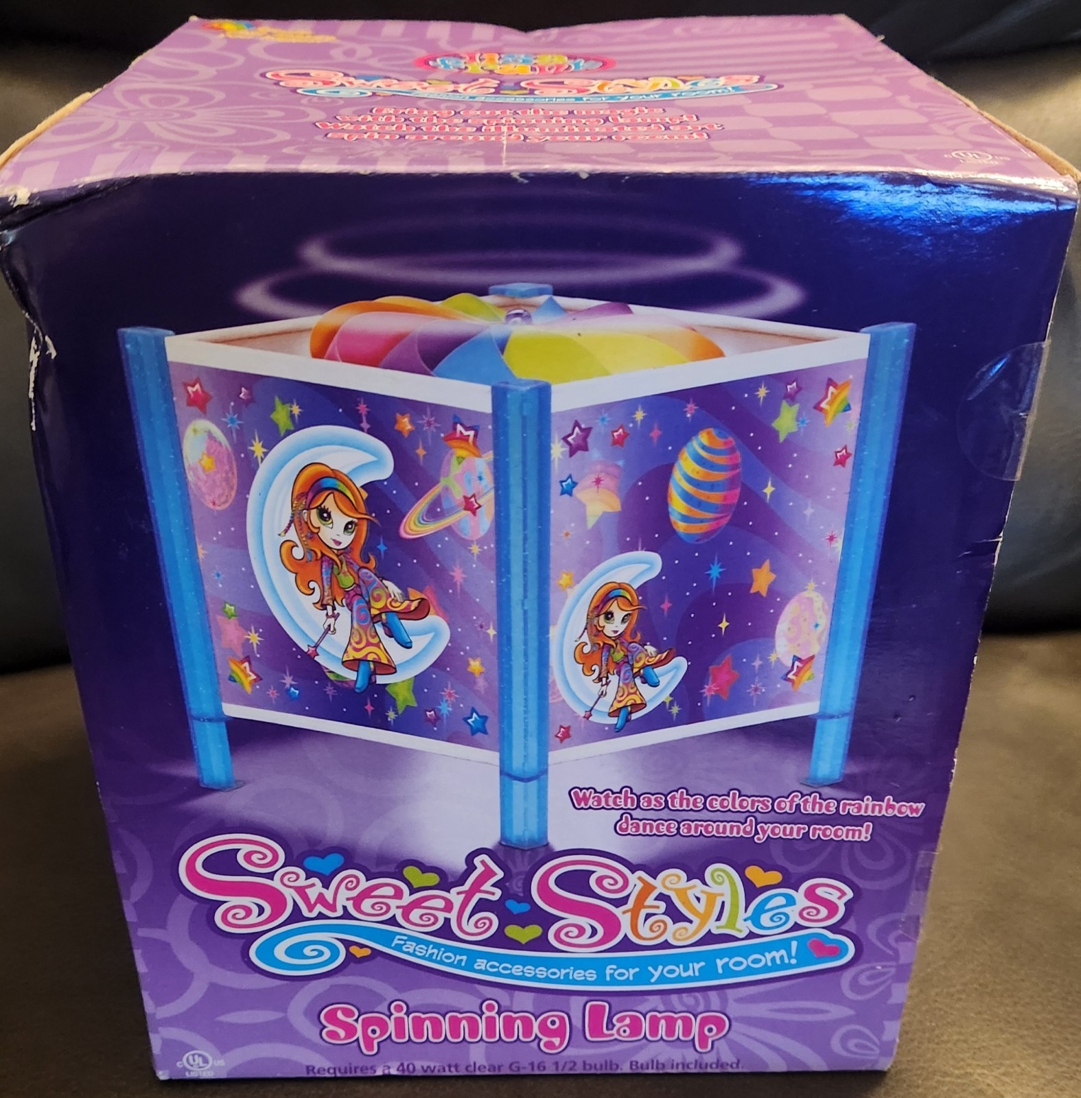 Lisa Frank MOON GIRL Sweet Styles Spinning Revolving Lamp Planets Stars