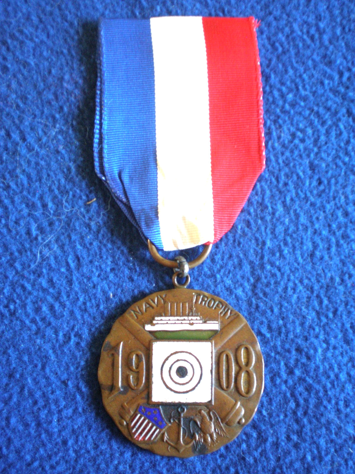 US: 1908 U.S.S. Maryland Naval Trophy Medal for Fleet Gunnery Competition