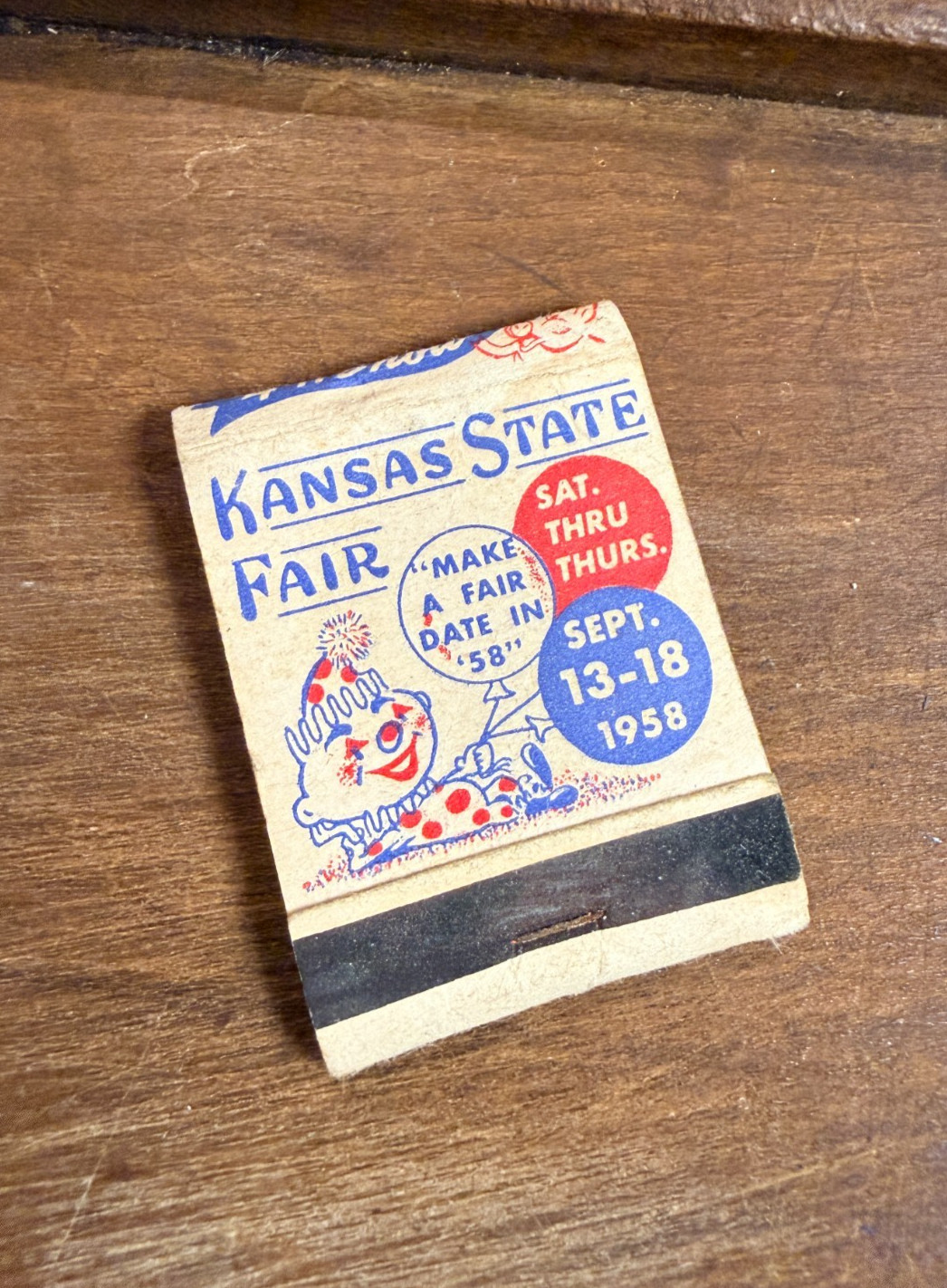 1958 Kansas State Fair Hutchinson KS Matchcover Royal American Shows 4-H