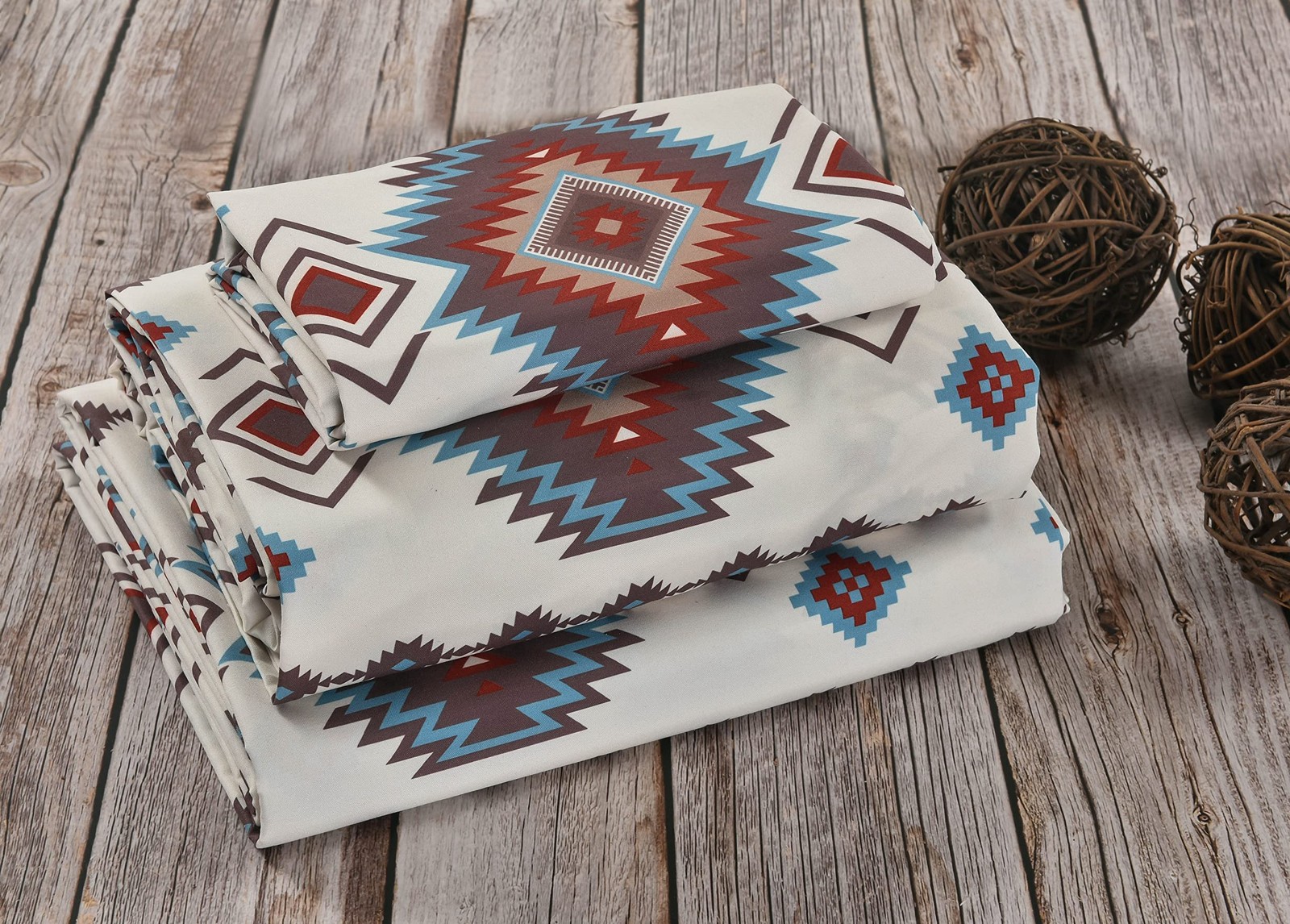 DeLeon Collections De Leon Sonoma Diamonds Southwestern Geometric King Sheet Set