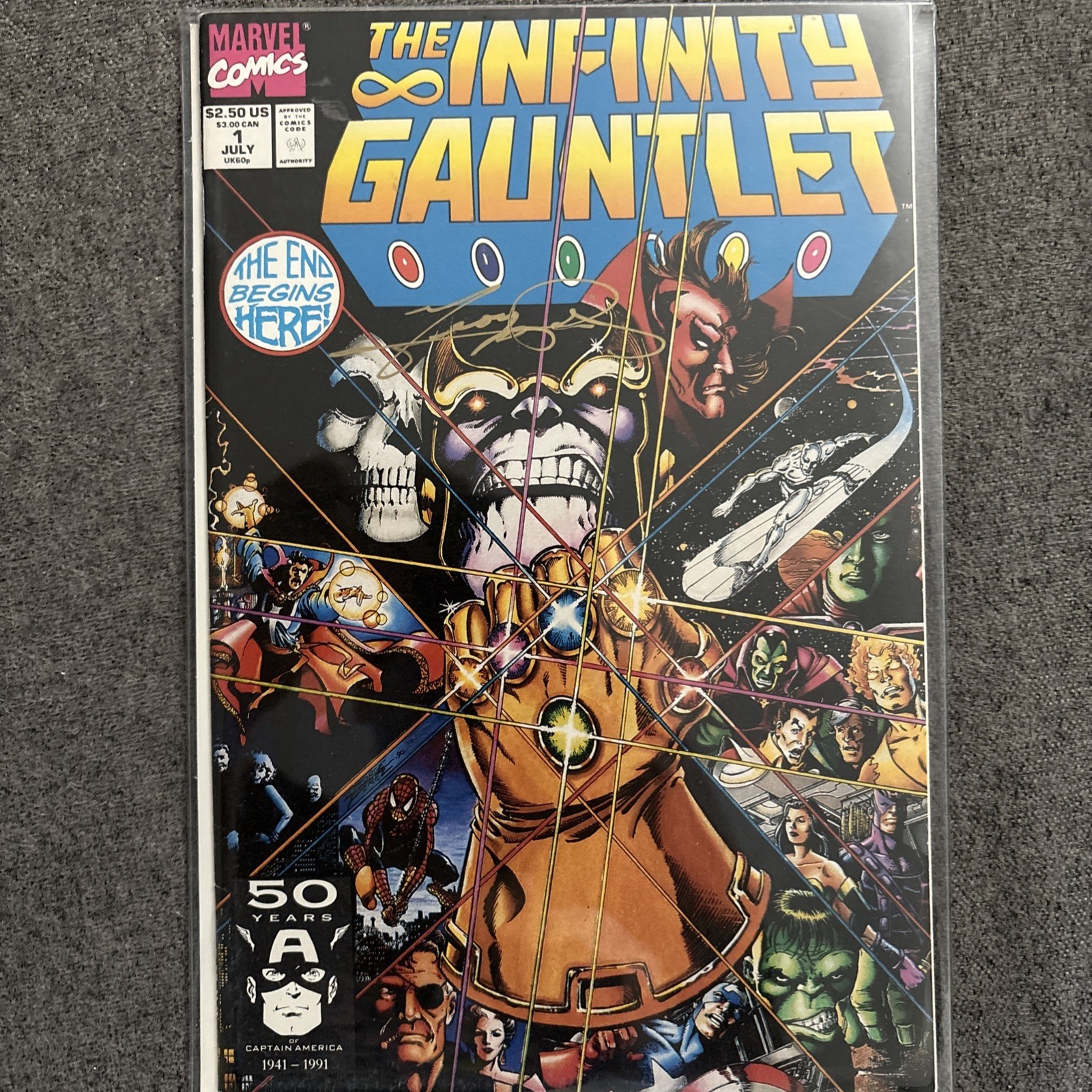 Infinity Gauntlet #1 1991 Marvel Comics Signed by: George Perez.