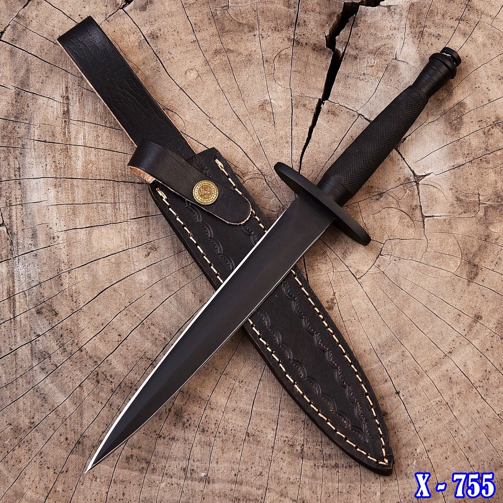 Vintage Sykes Fairbairn WW2 Double-Edged V42 Military Knife Dagger Knife Sheath
