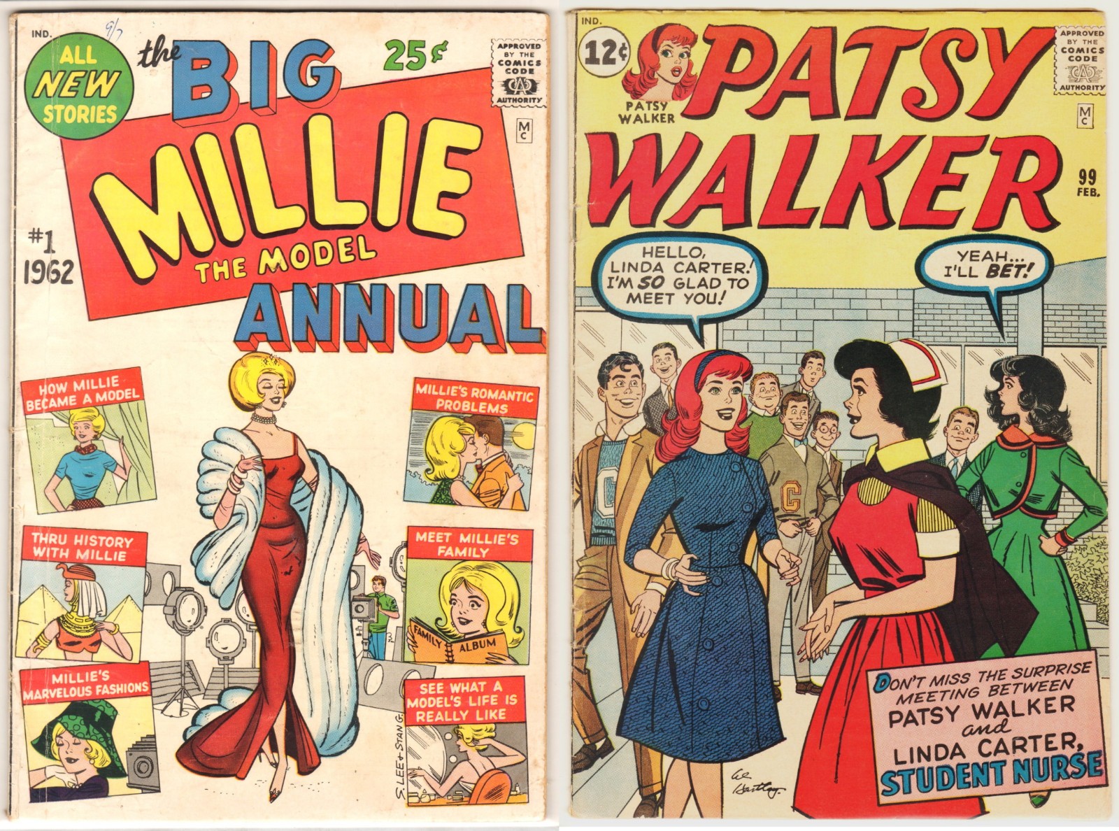 Millie The Model Annual 1 1st Marvel Annual & Patsy Walker 99 Linda Carter Xover