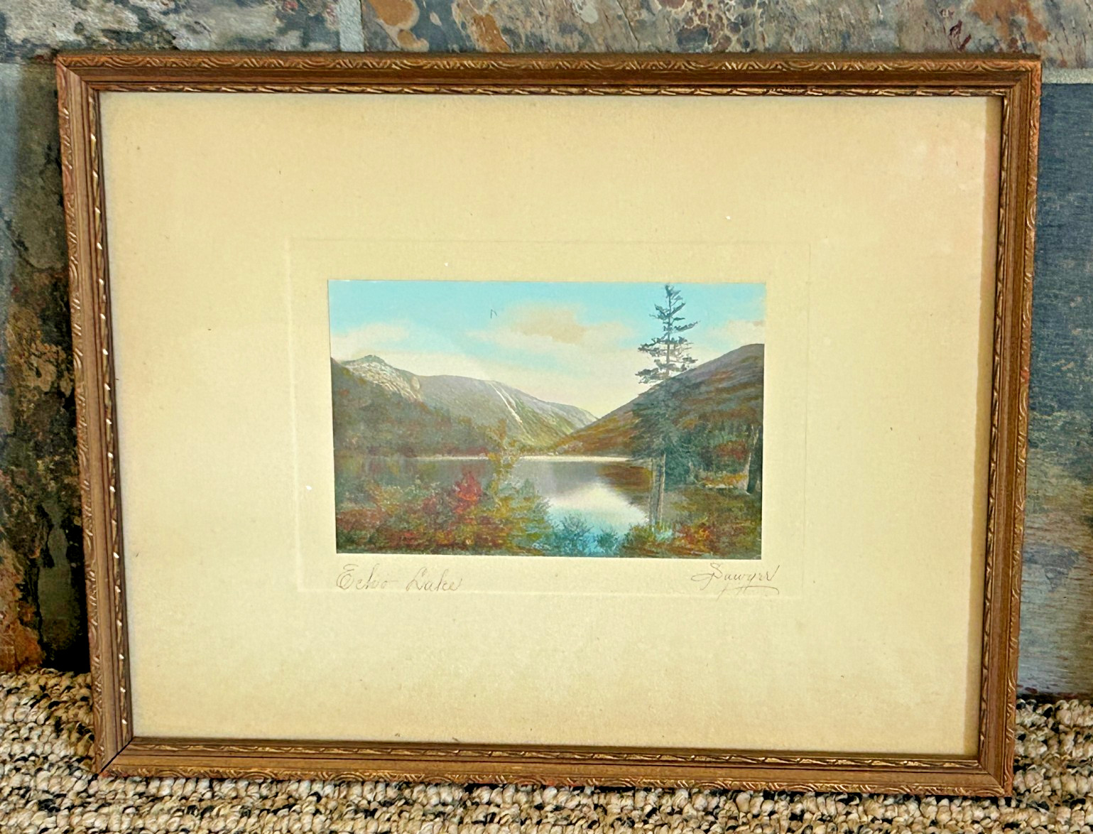 Antique Charles Sawyer Hand Tinted Photograph 