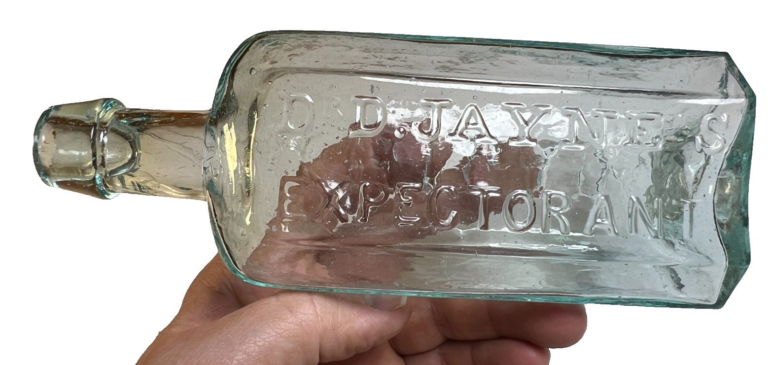 1850 DR JAYNE’S EXPECTORANT Philadelphia Open Pontil Applied Lip Whittled Bottle
