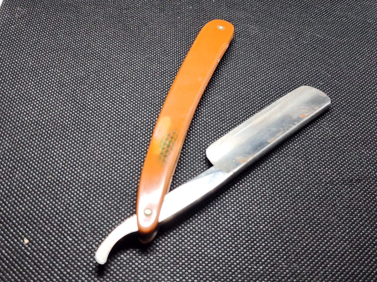VINTAGE BARBER TAN STRAIGHT EDGE RAZOR BRESDUCK 42 GARANTIE PARIS FRANCE