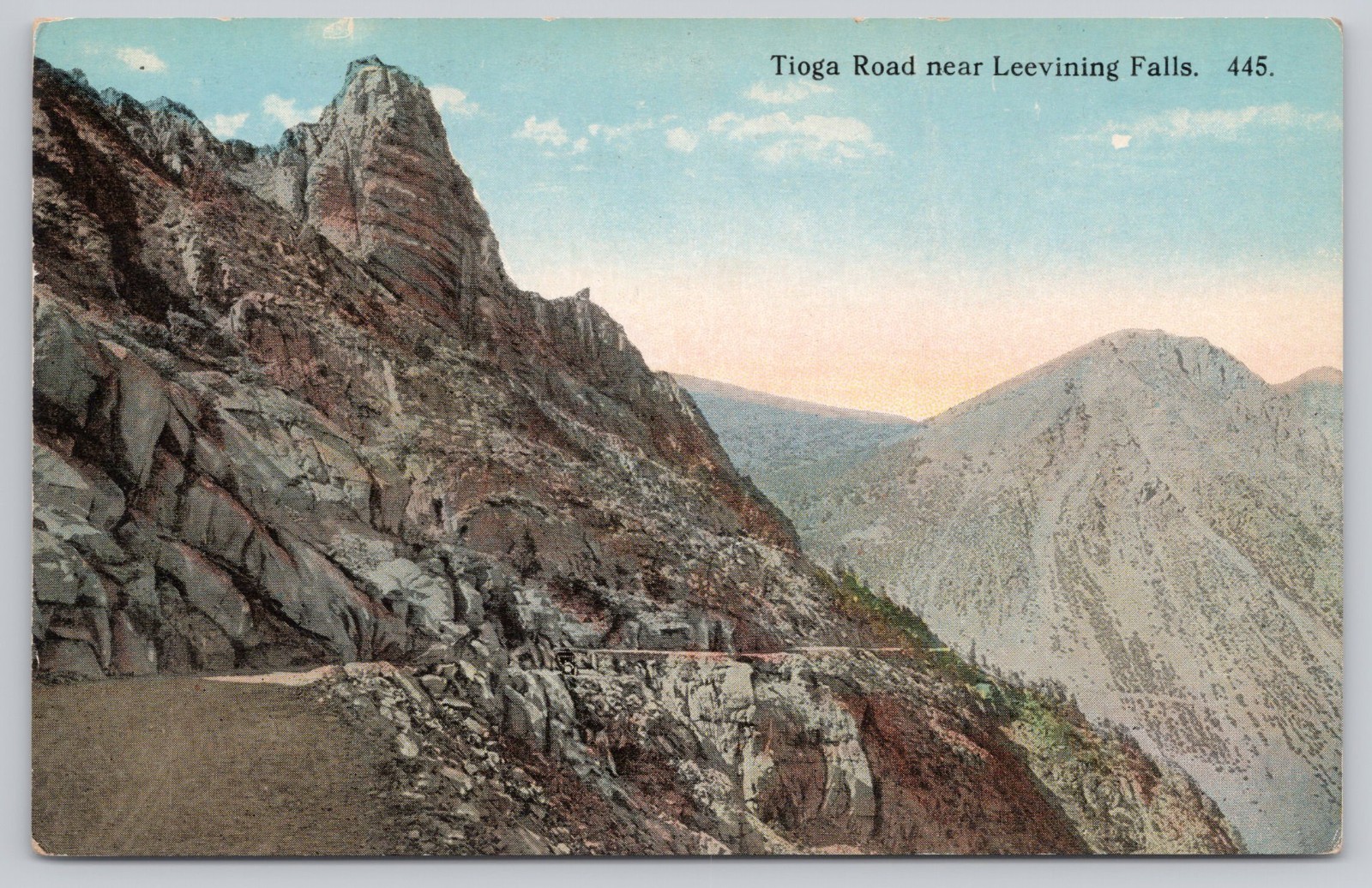 Tioga Road California Lee Vining Falls Mountain Highway Divided Back Postcard