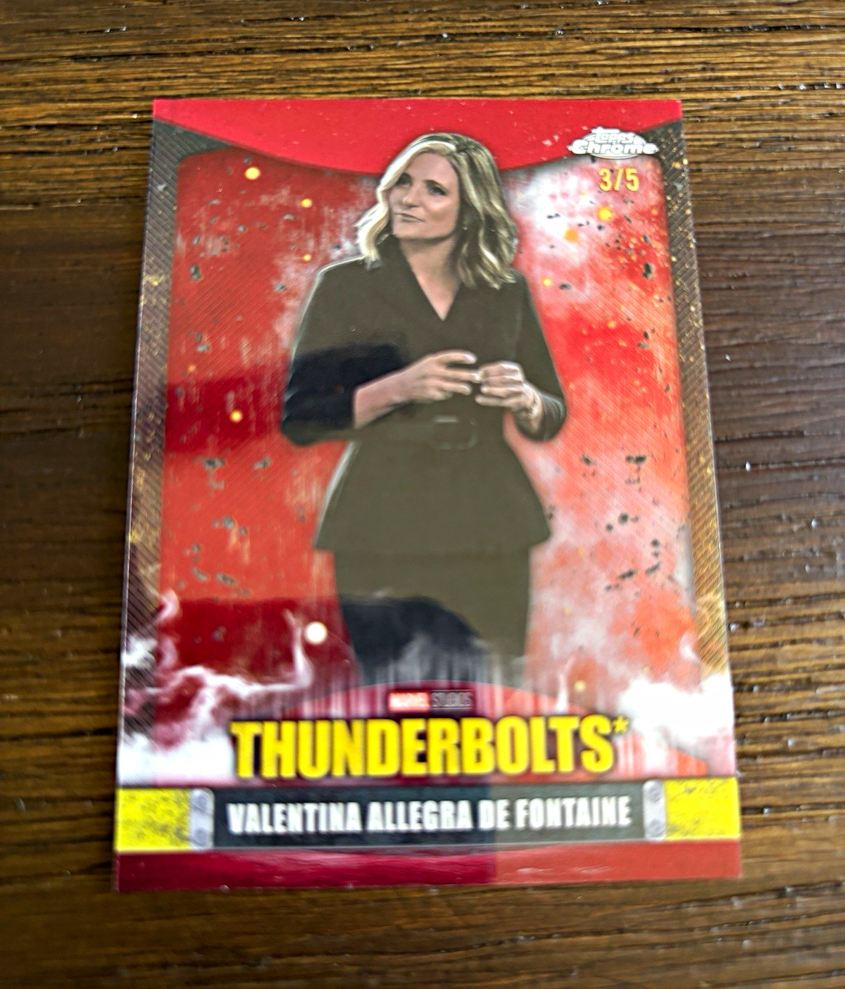 Topps 2025 Chrome Marvel Thunderbolts Valentina de Fontaine 3/5 Red Refractor
