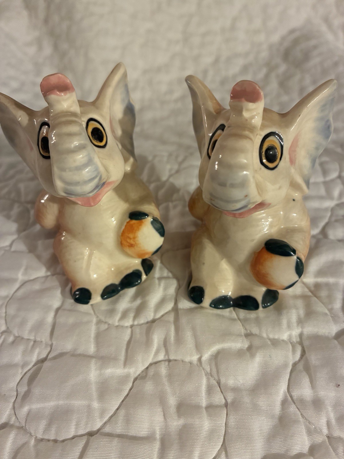 Vintage Elephant Salt & Pepper Shakers Japan