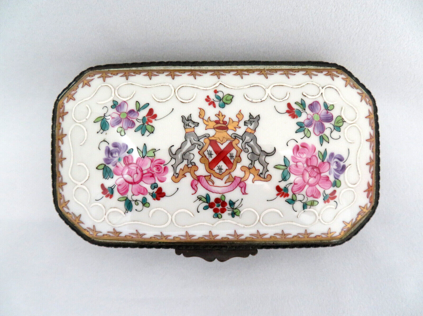 Antique 1920's Limoges Porcelain De Paris France Bonbon Coffee Table Trinket Box
