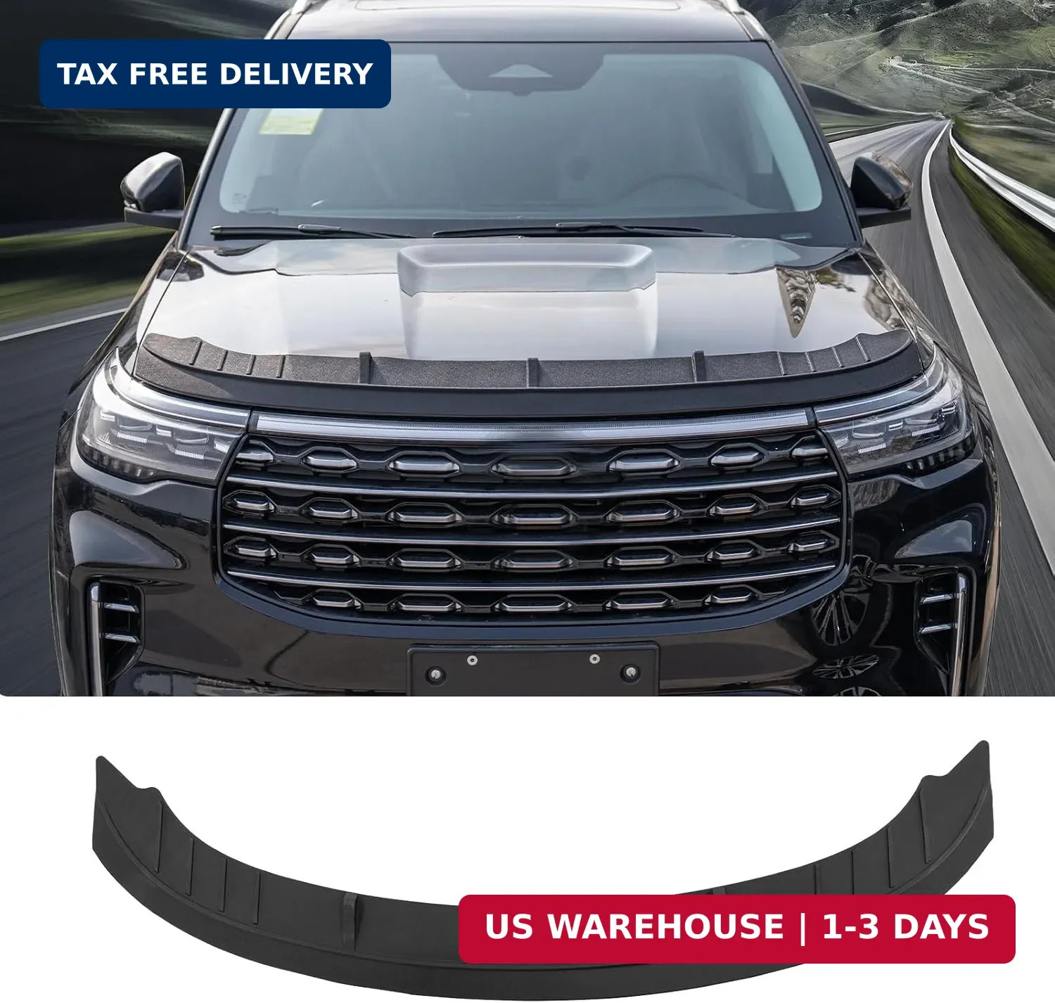TPE Hood Protector Compatible with 2020-2025 Ford Explorer Hood Shield TPE Hood