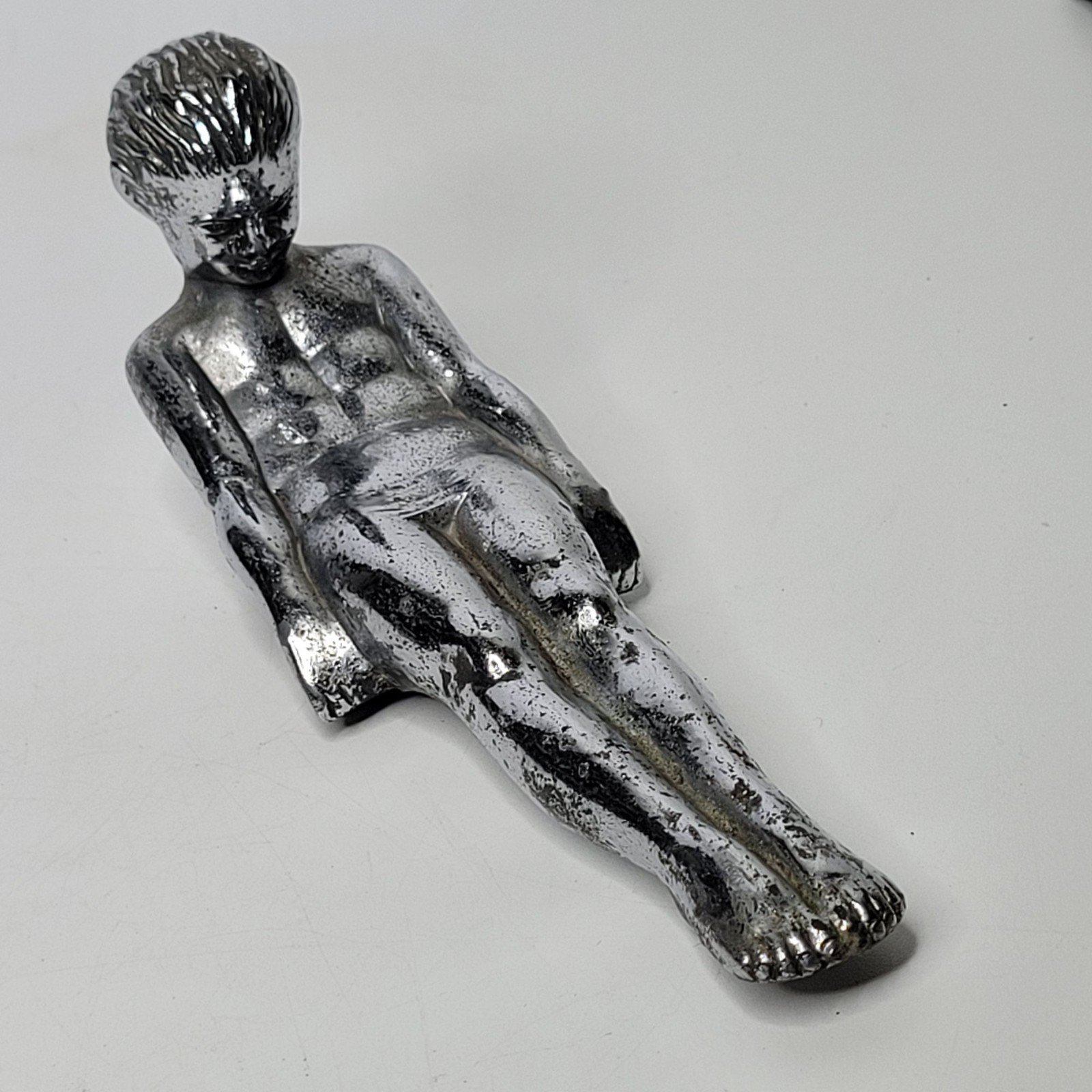 Original 1929 1931 Packard Adonis Sliding Boy Hood Ornament Radiator Cap See Des
