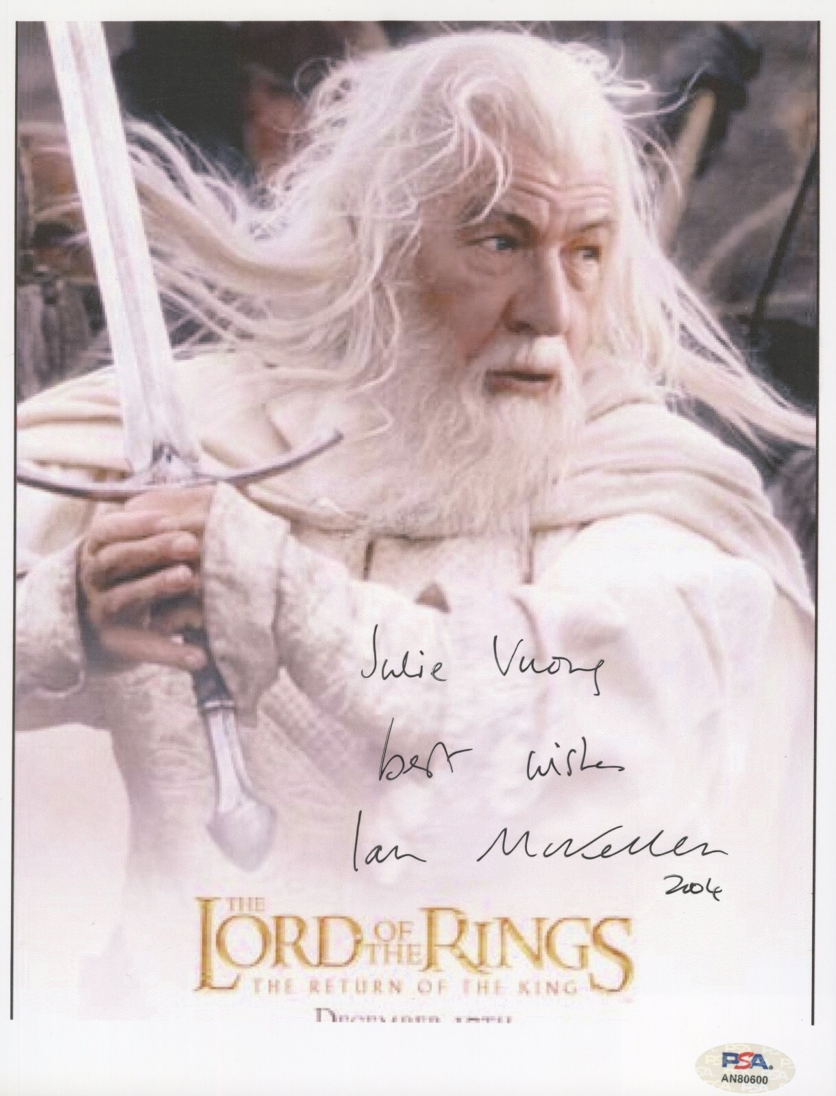 Ian Mckellen ~ Signed Autographed Gandalf Lord Of Rings 8.5 x 11 Photo~ PSA DNA