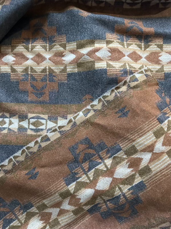 PENDLETON Wool Jacquard Fabric DESERT DAWN Rust/Charcoal 4 Yds + 2yds cut from