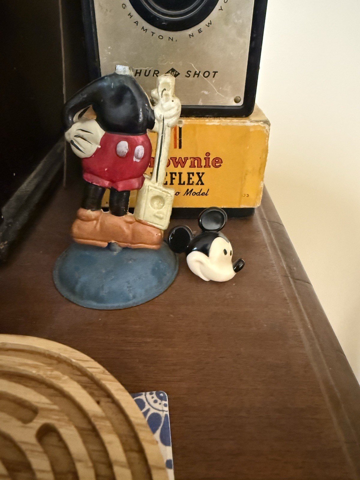 Rare 1930s celluloid Mickey Mouse Nodder mechanical - missing original head