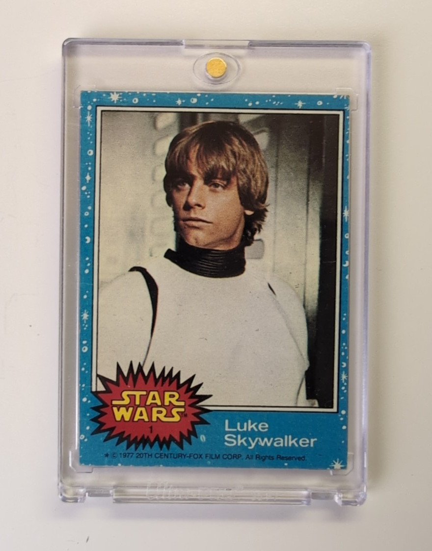 1977 Topps Star Wars Blue Series 1 #1 Luke Skywalker Rookie RC Middle Grade