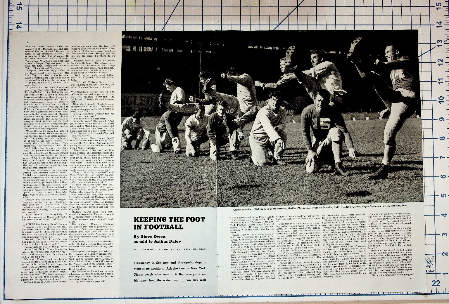 1953 Collier\'s Magazine Football Article Steve Owen NY Giants Redskins Ephemera